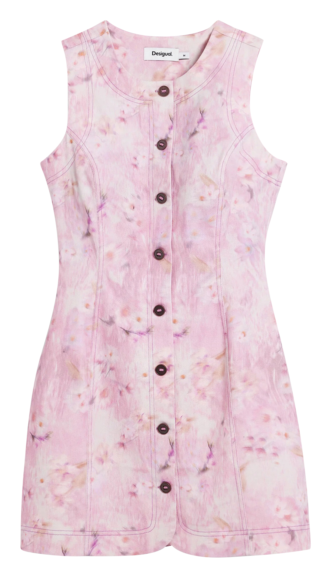 Robe courte col rond en coton mélangé DESIGUAL Rouge