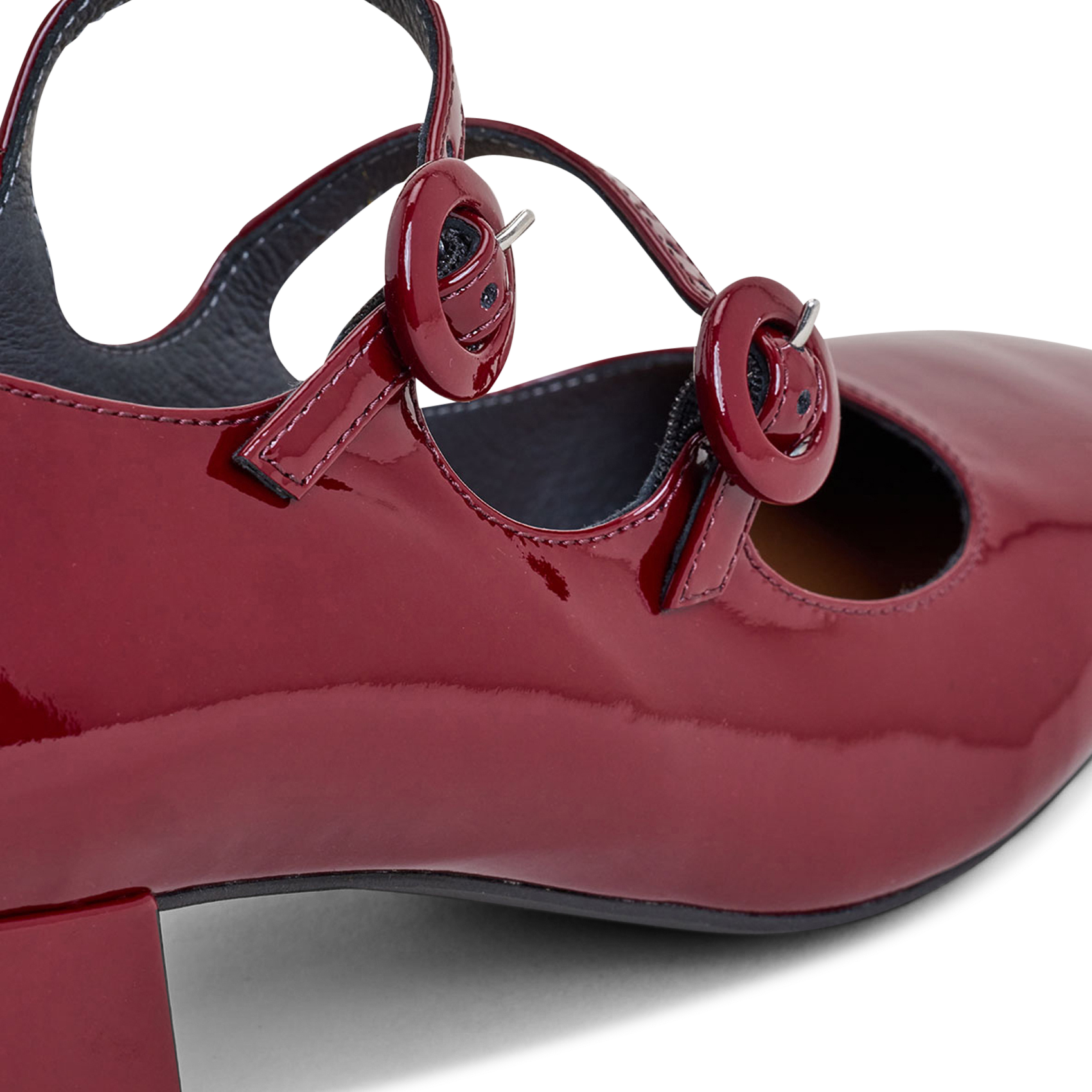 Glazed leather Mary Janes JONAK Red