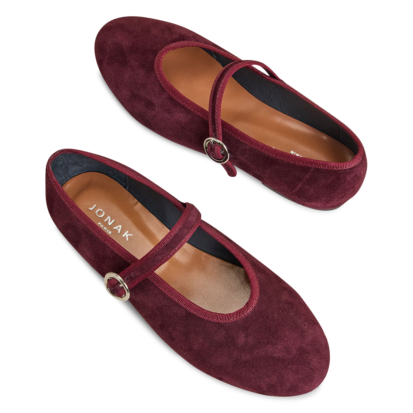 Ballerines en cuir velours JONAK Rouge