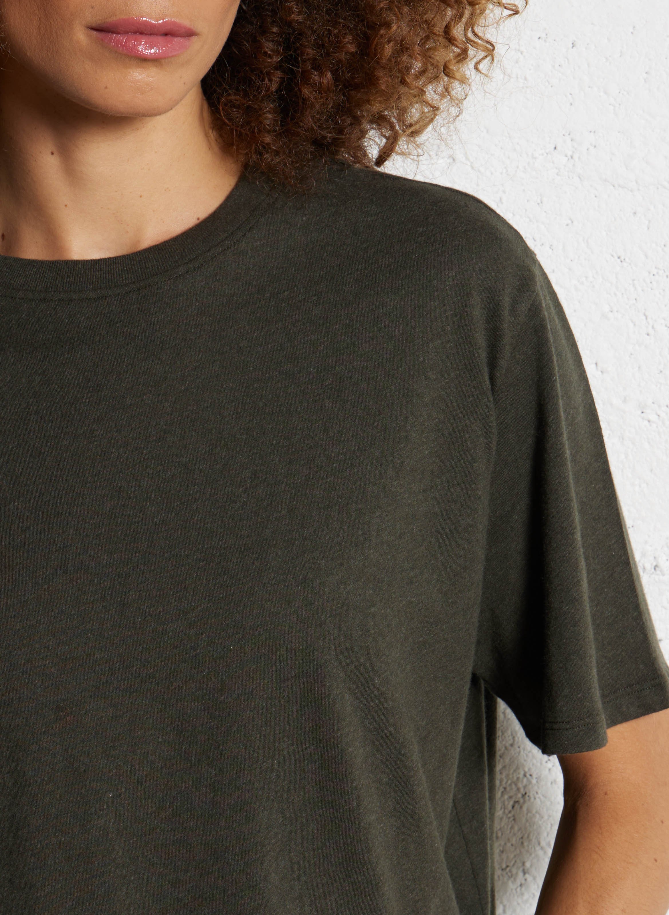 Tee-shirt col rond en coton bio MAJESTIC FILATURES Vert