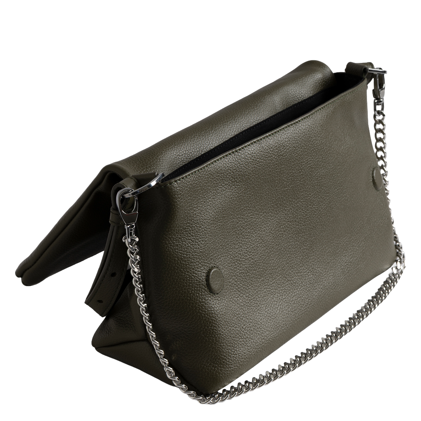 Buideltas van getextureerd leer met veters ZADIG&VOLTAIRE Groen