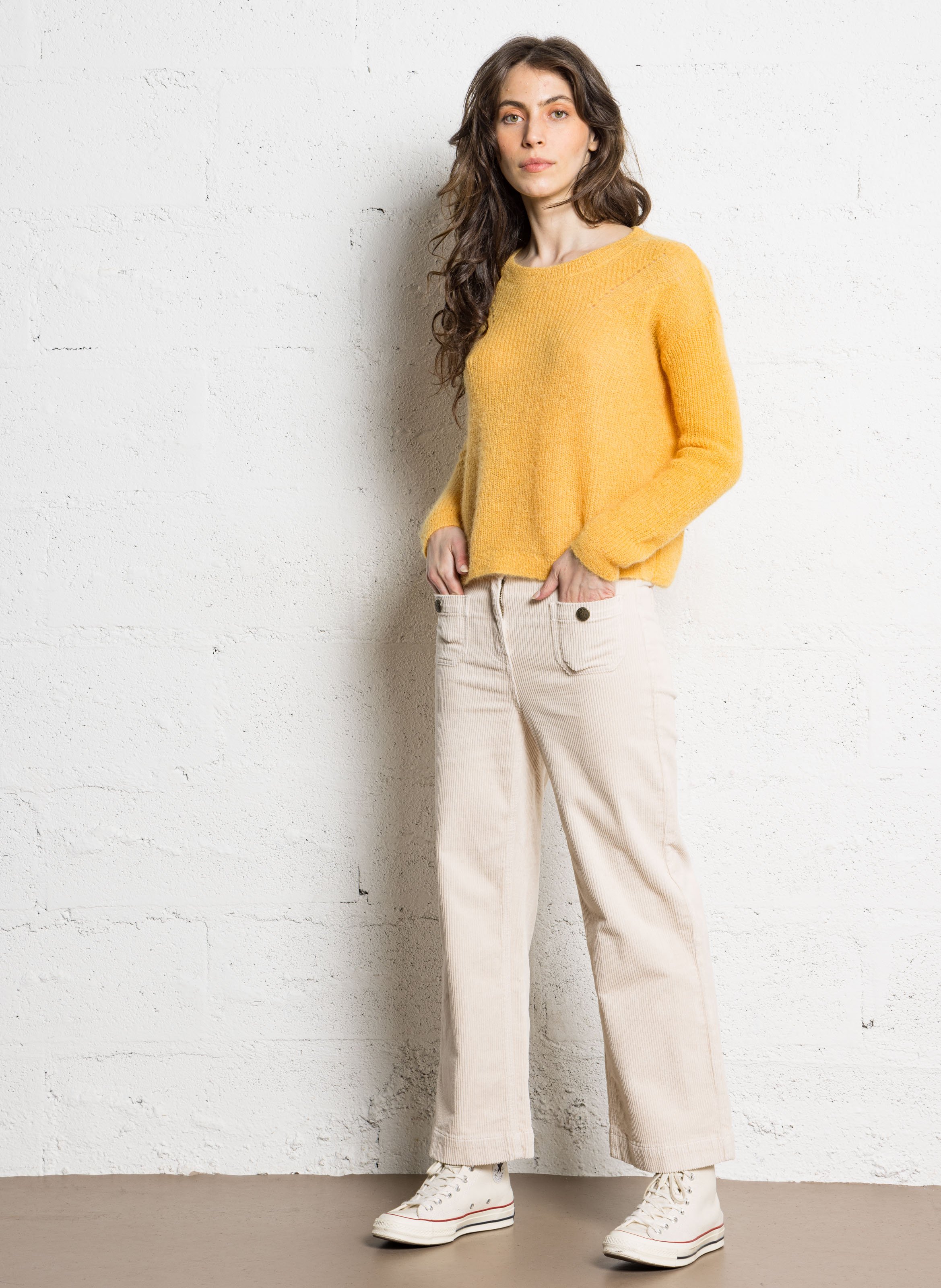 Corduroy carrot pants MAISON 123 White