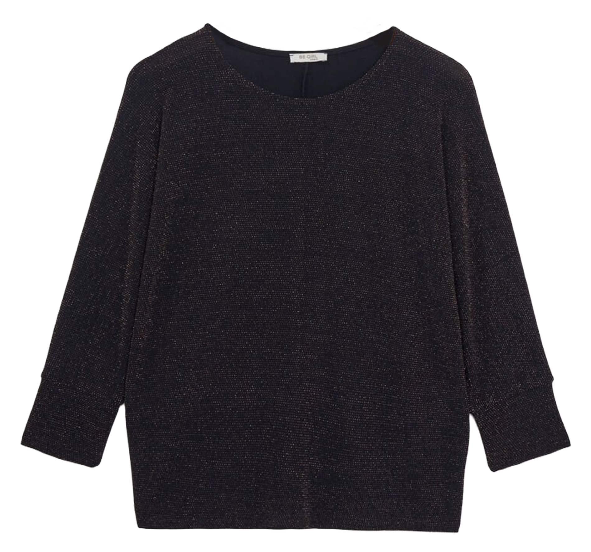 Loose-fit shiny round-neck top CAROLL Golden