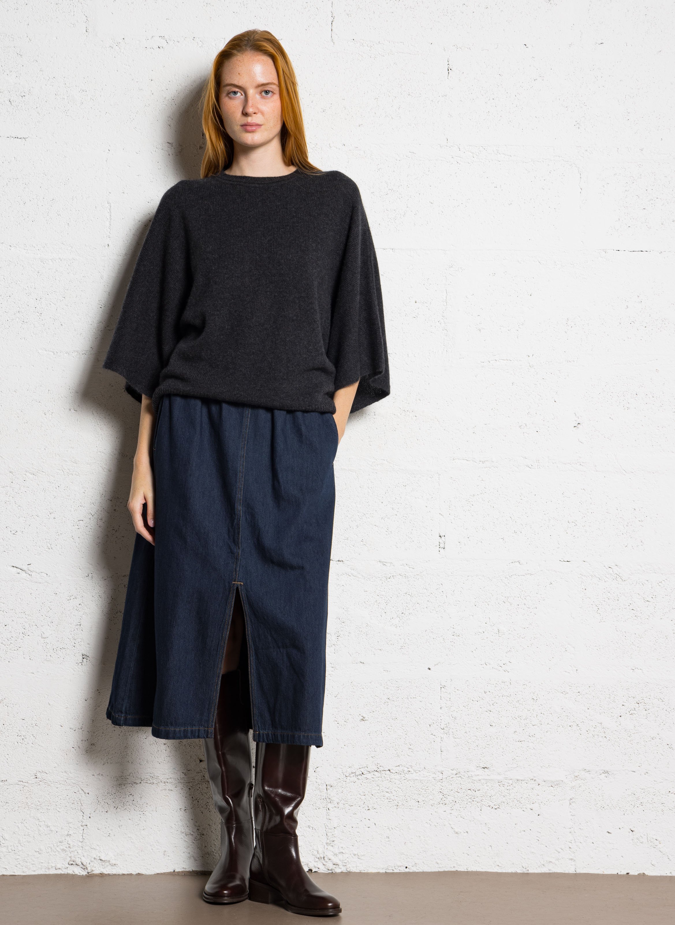 Pull manches larges en cachemire MAISON 123 Gris