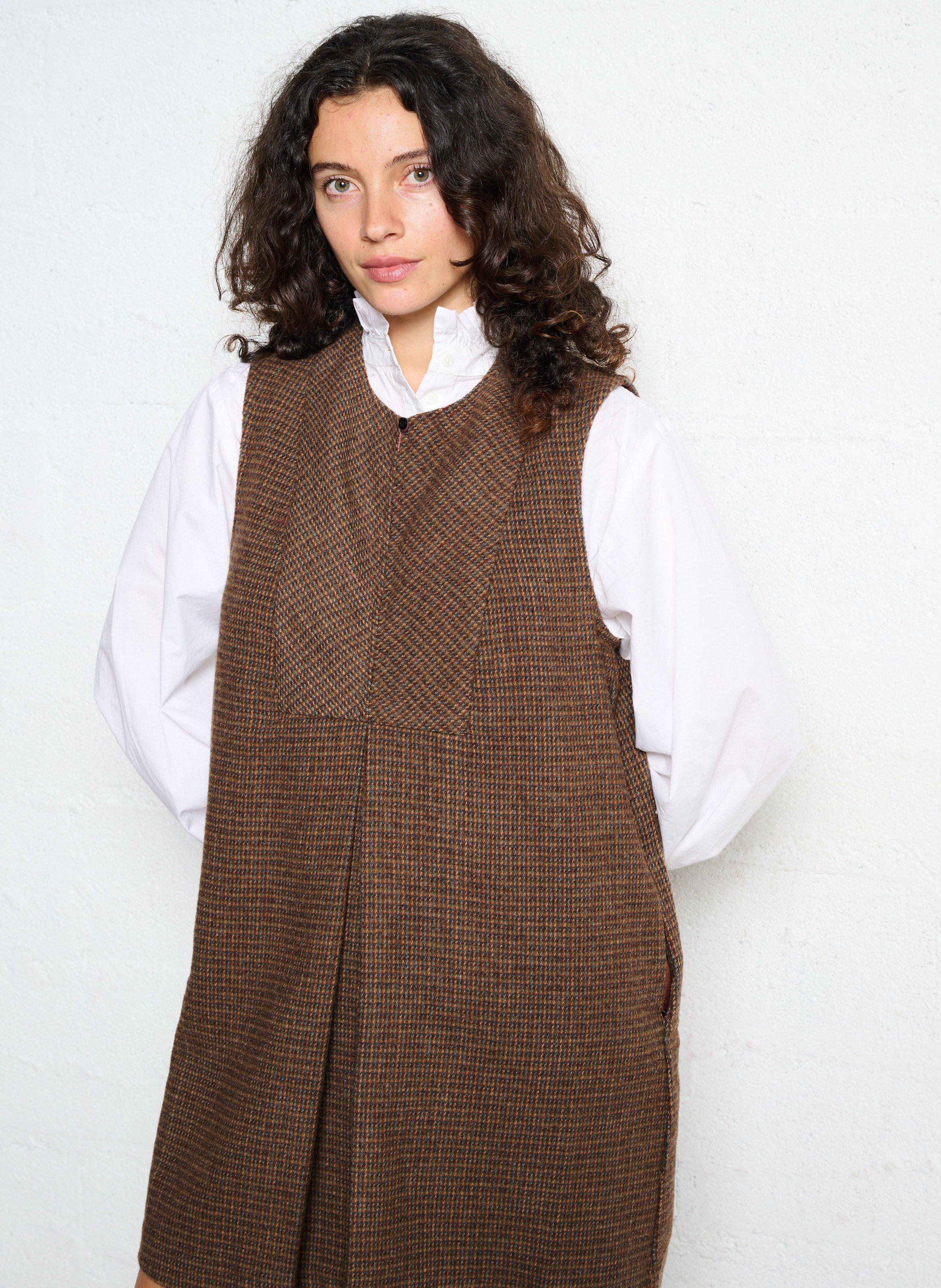 Robe courte col rond  SEE U SOON Marron