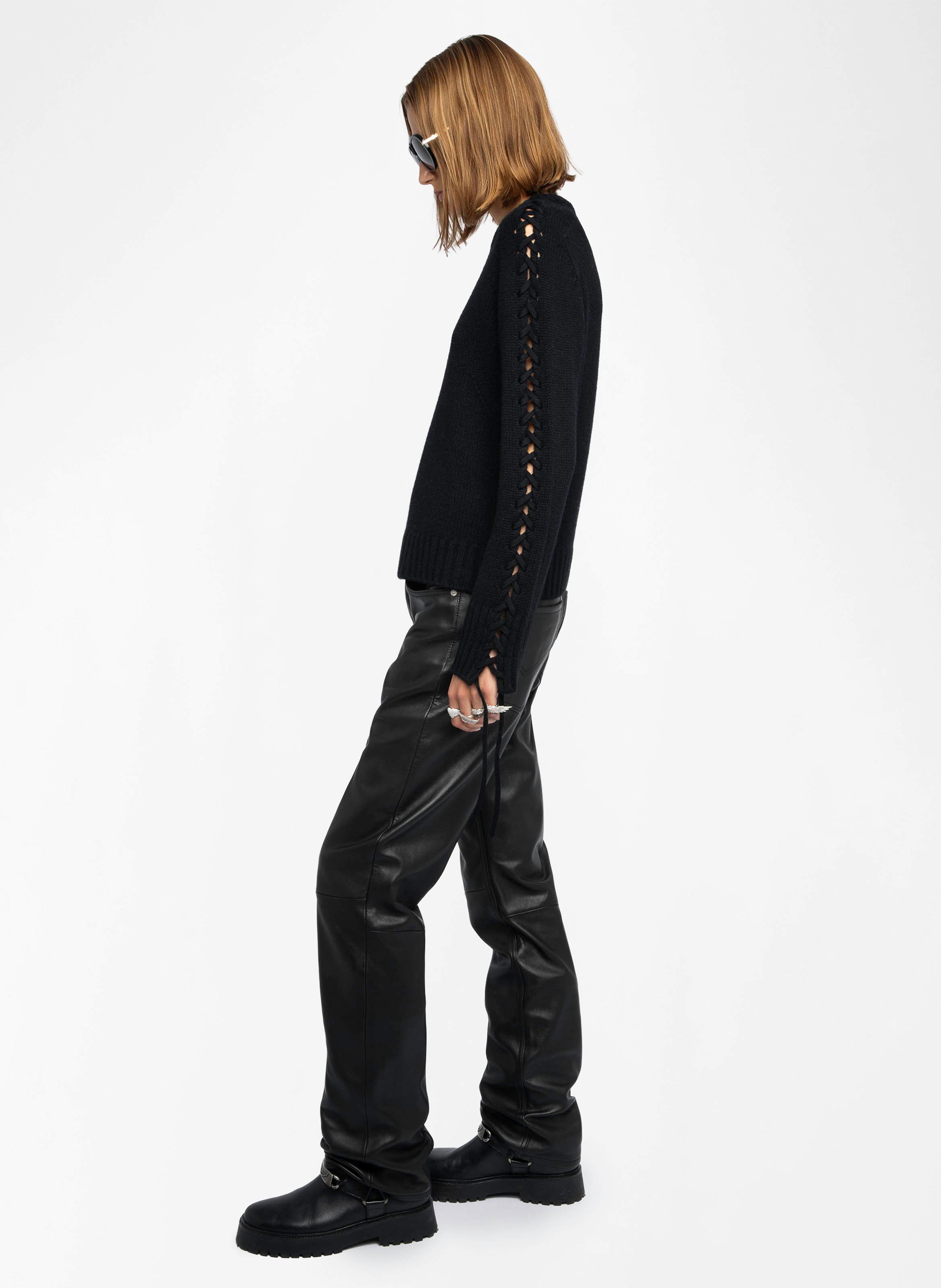 Pull col rond en laine et cachemire  ZADIG&VOLTAIRE Noir