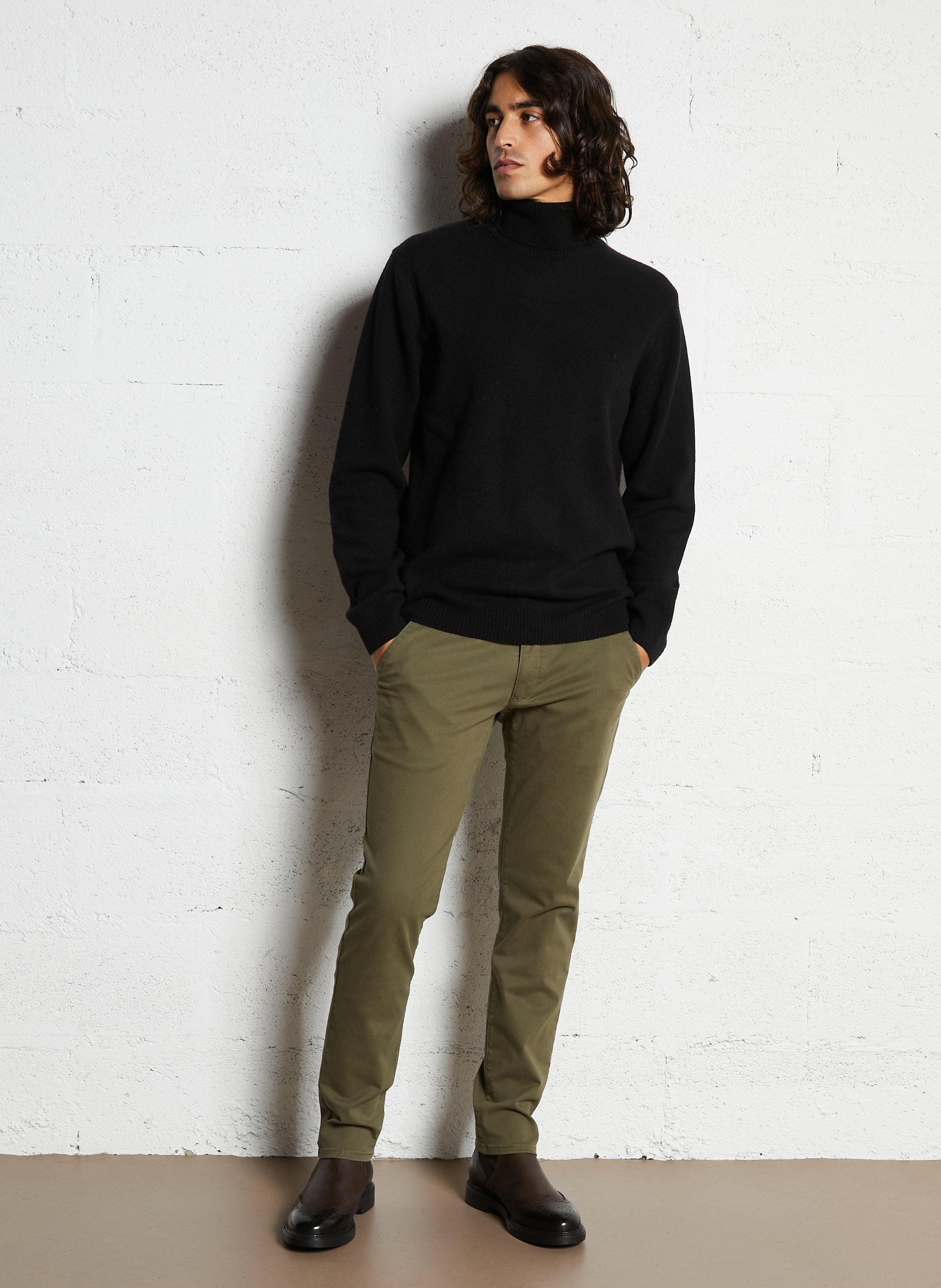 Straight-leg organic cotton-blend pants FARAH Green