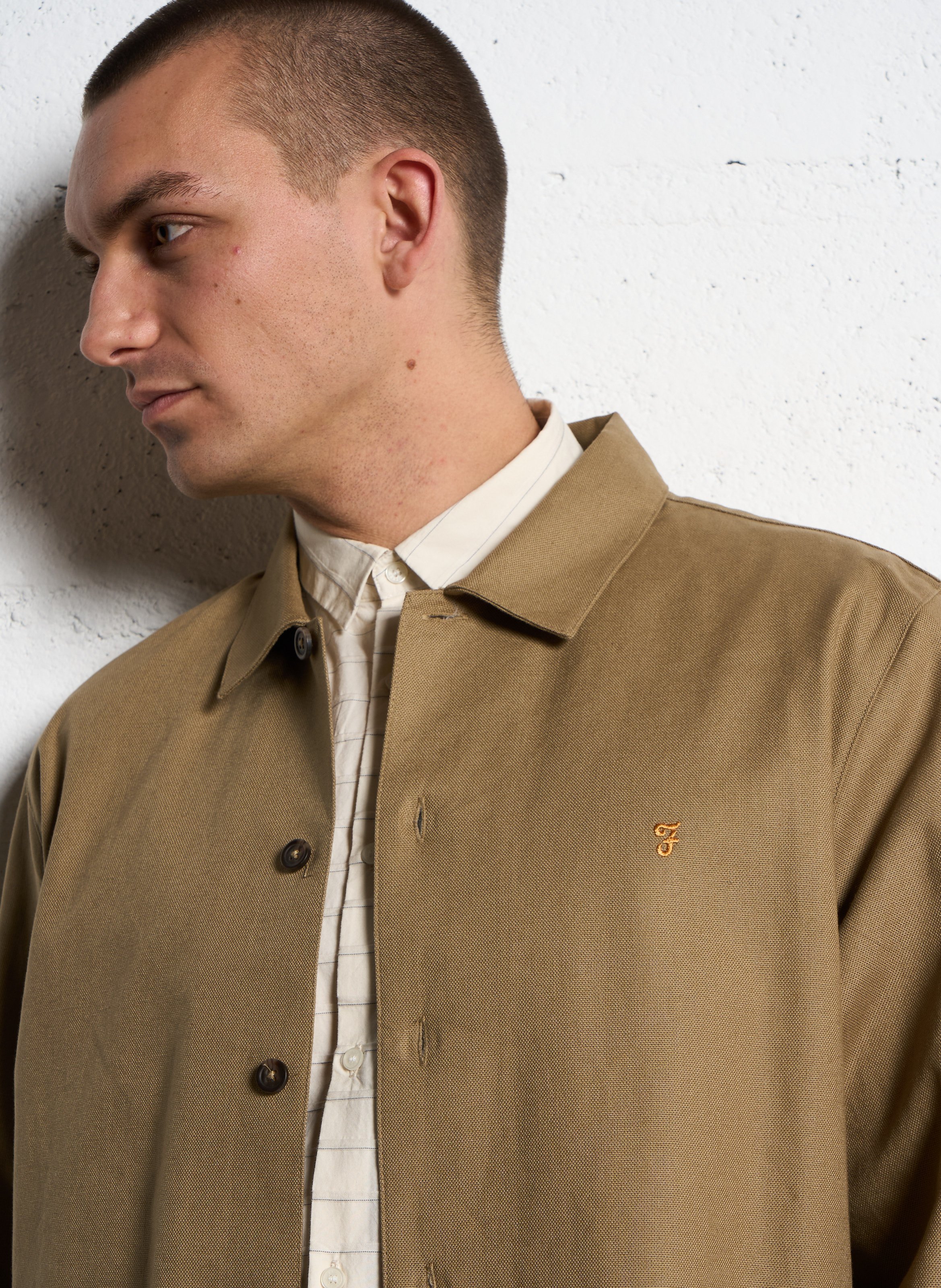 Surchemise oversize en coton FARAH Beige