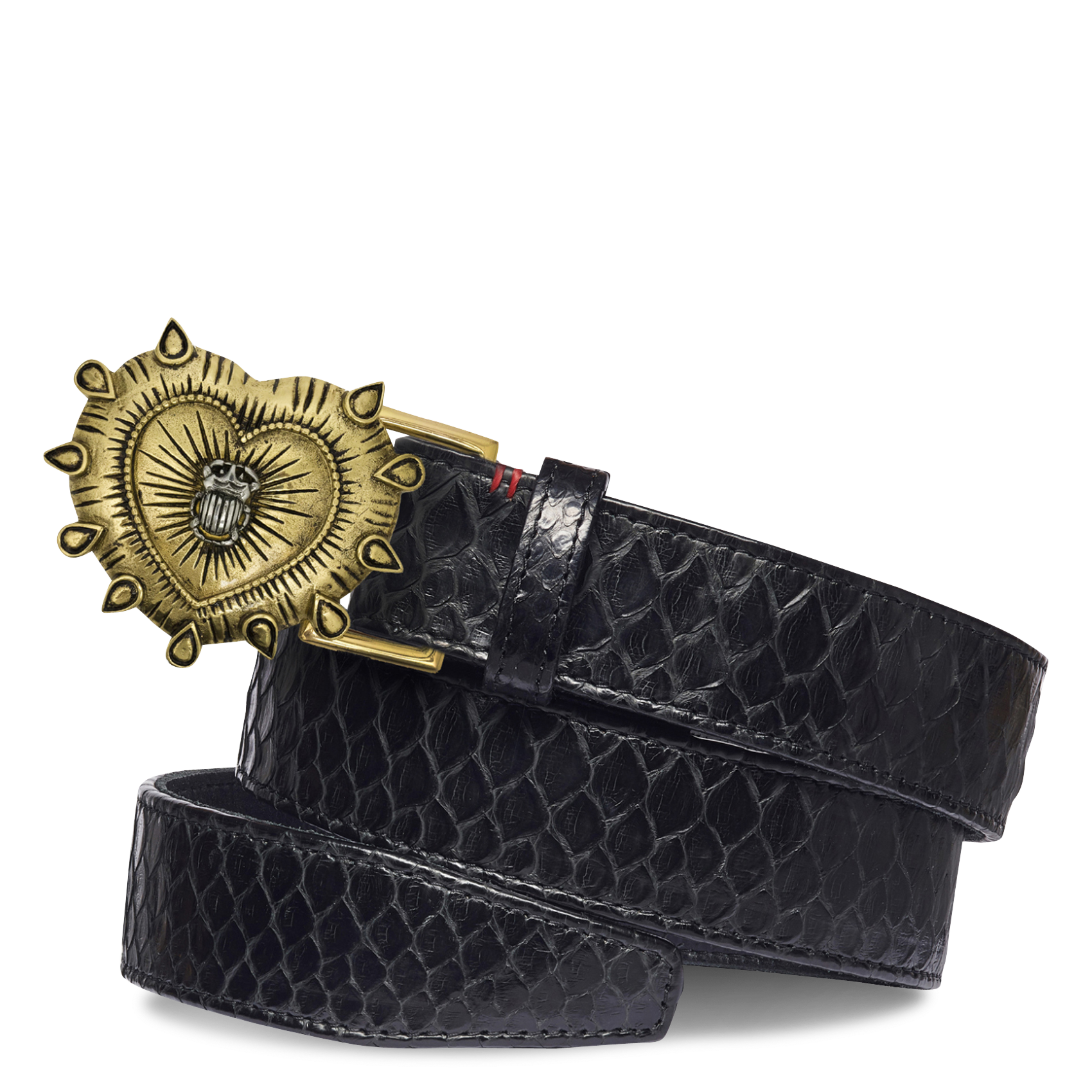 Python skin belt CLARIS VIROT Black