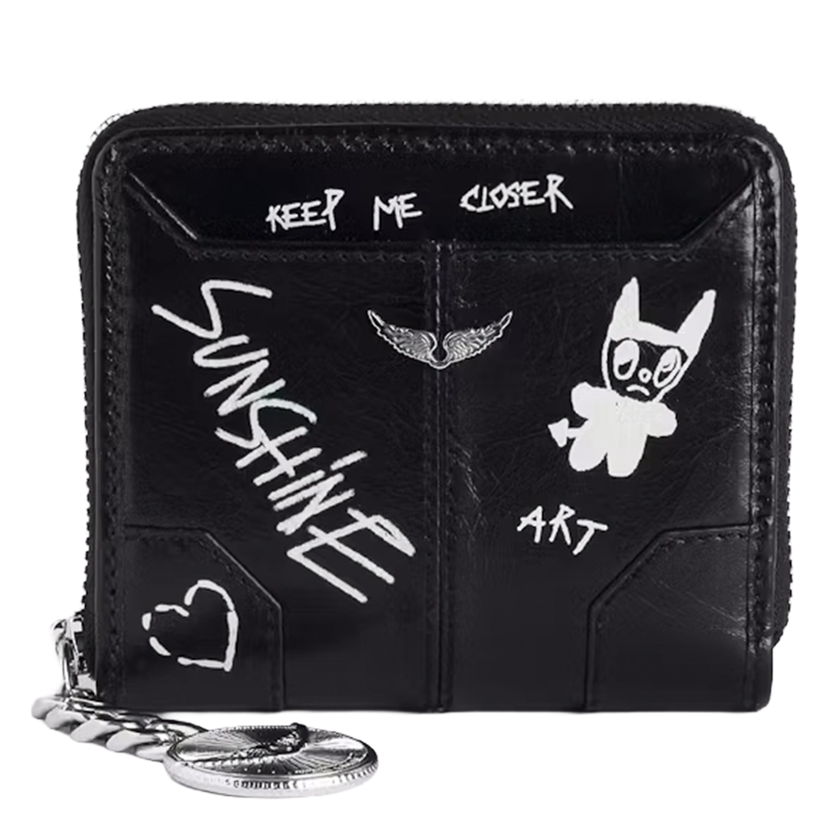 Portemonnaie aus Leder mit Print ZADIG&VOLTAIRE Schwarz