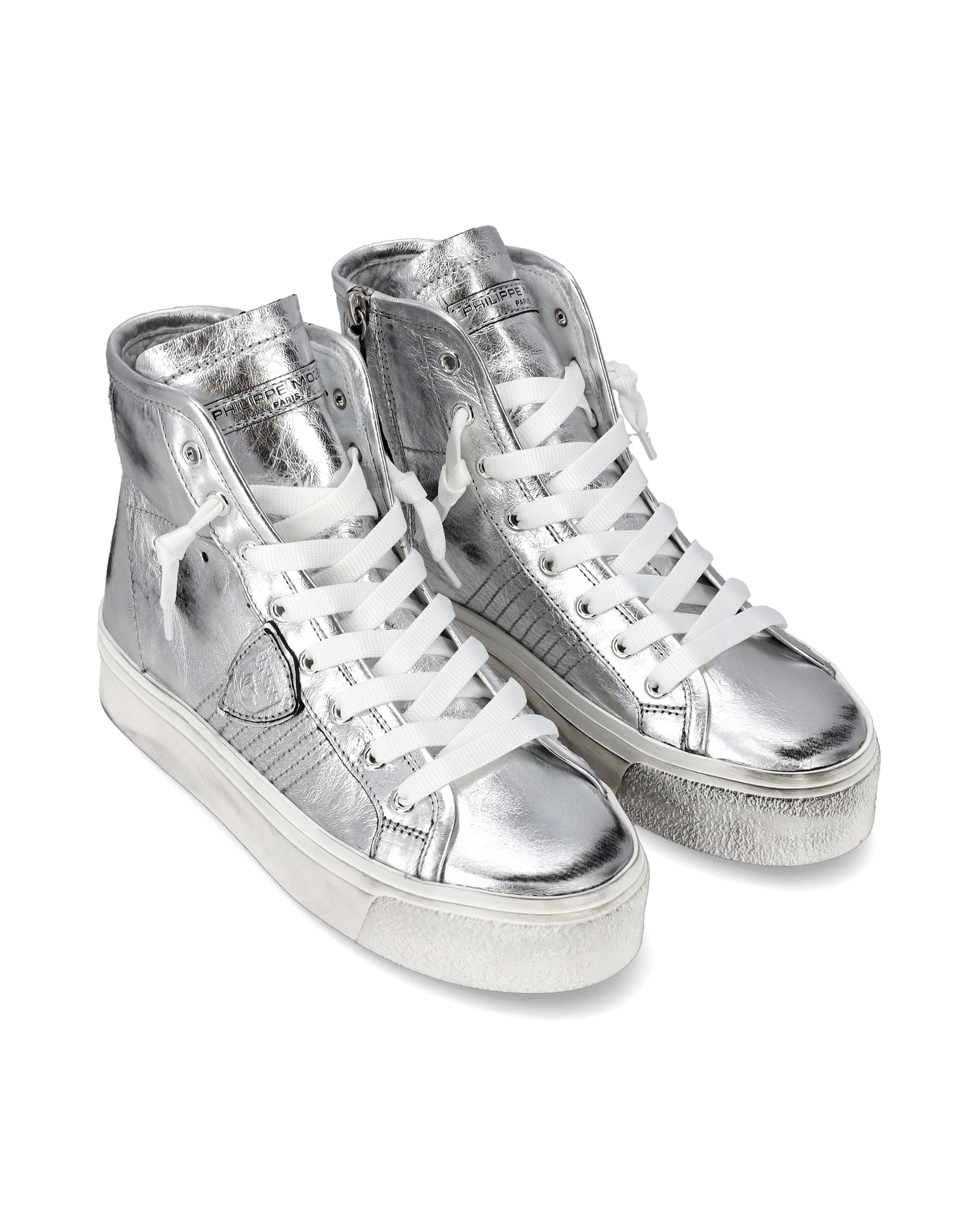 Paris High Top Sneakers PHILIPPE MODEL Silver