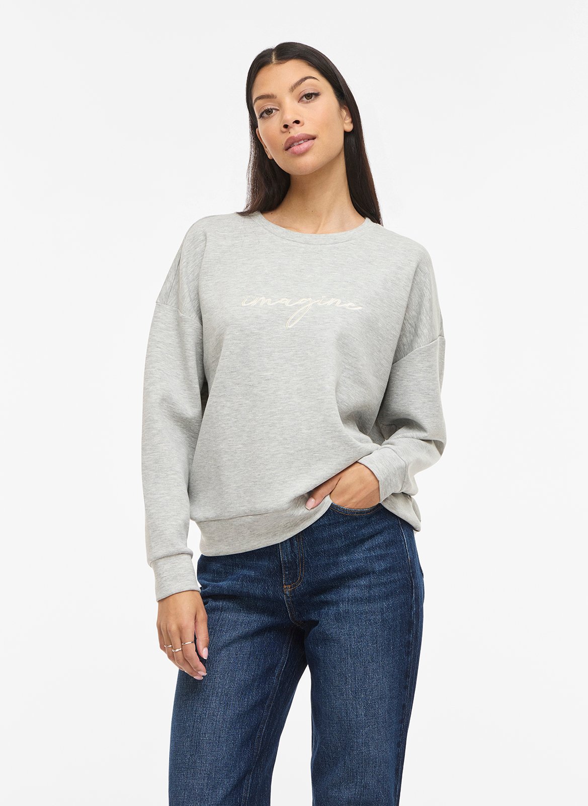 Sweat col rond  VILA Gris