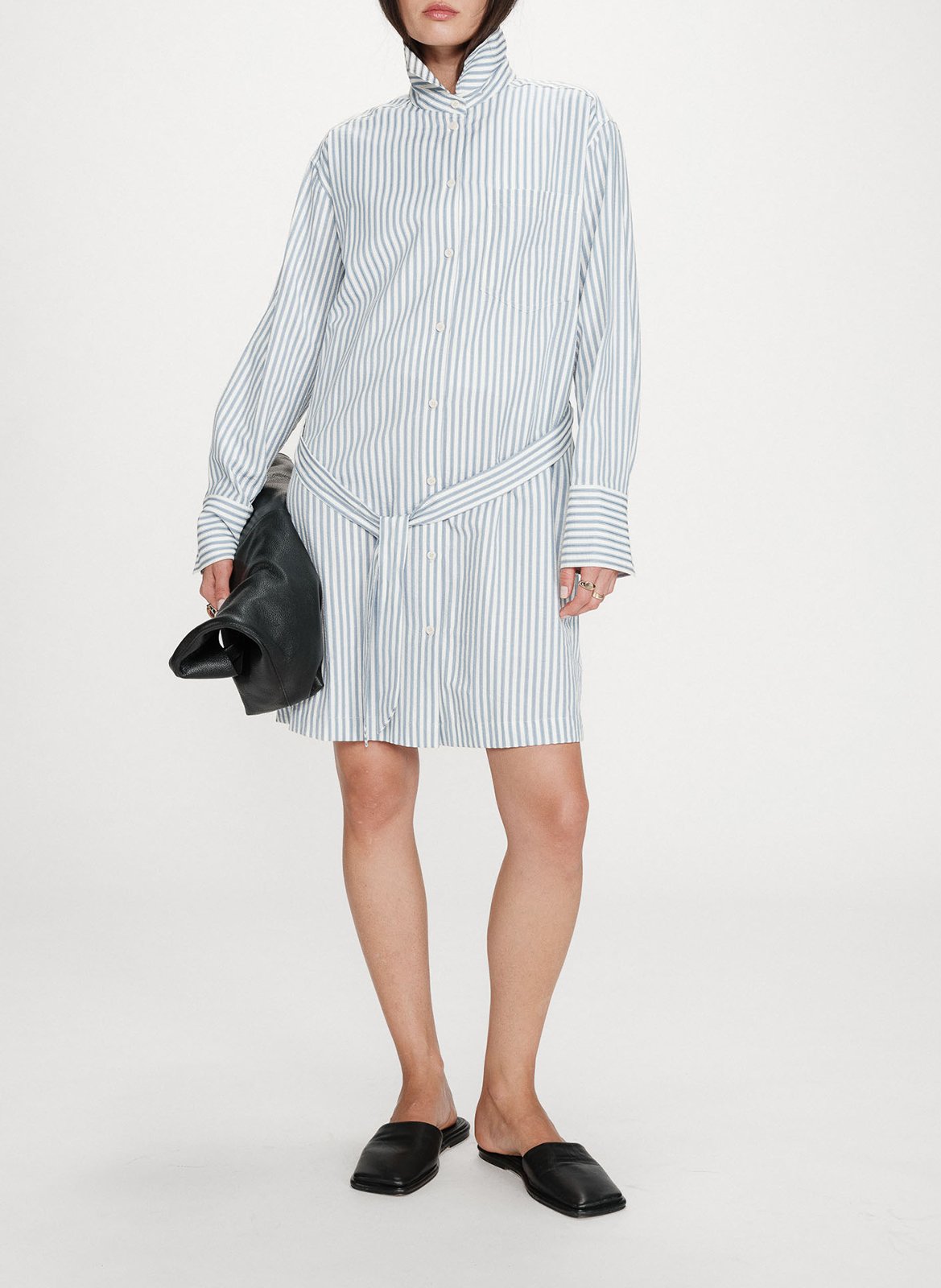 Robe courte col classique en coton mélangé GRACE ET MILA