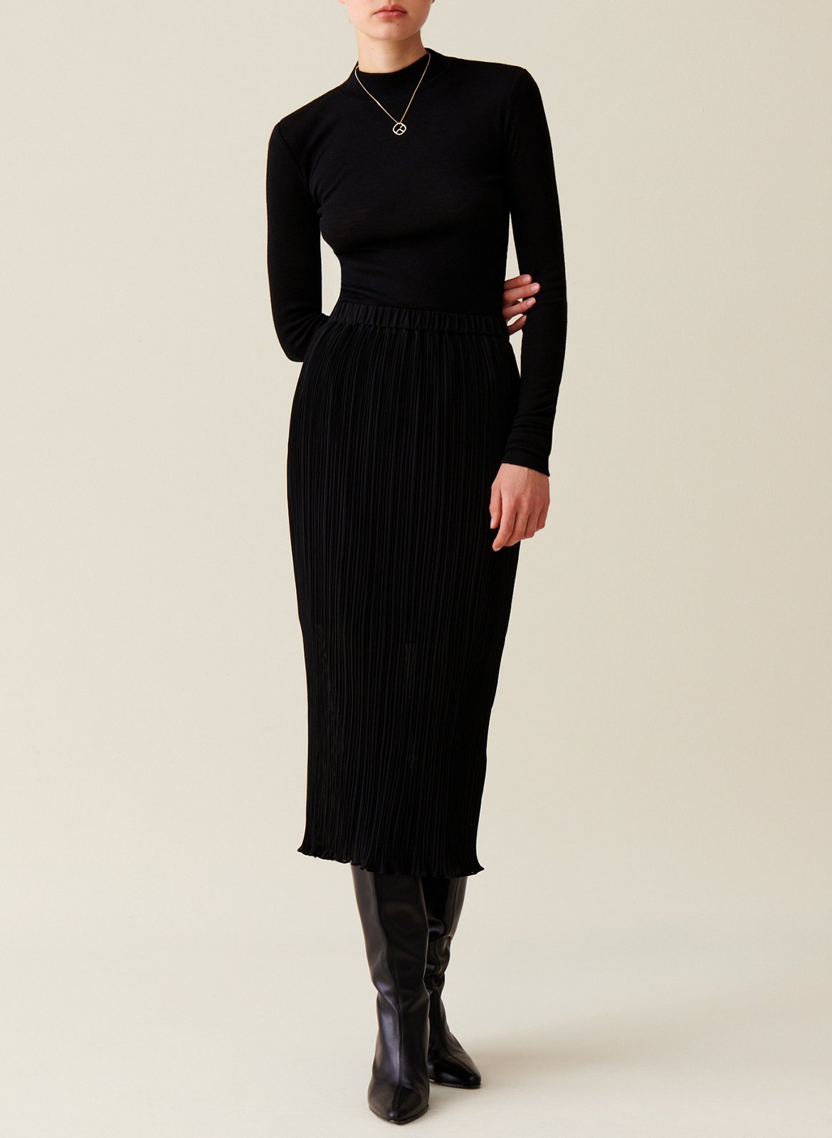 Mid-length pleated skirt CLAUDIE PIERLOT Black