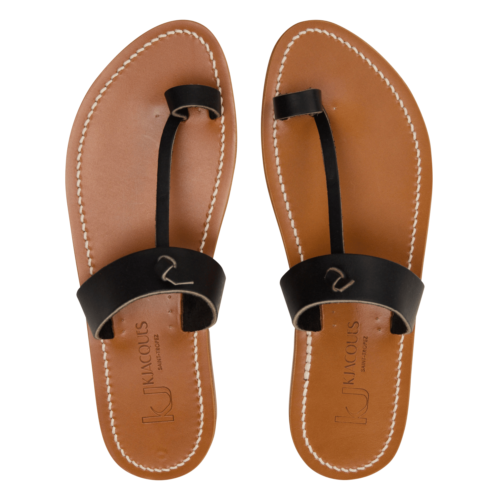 Mules plates en cuir K JACQUES Noir