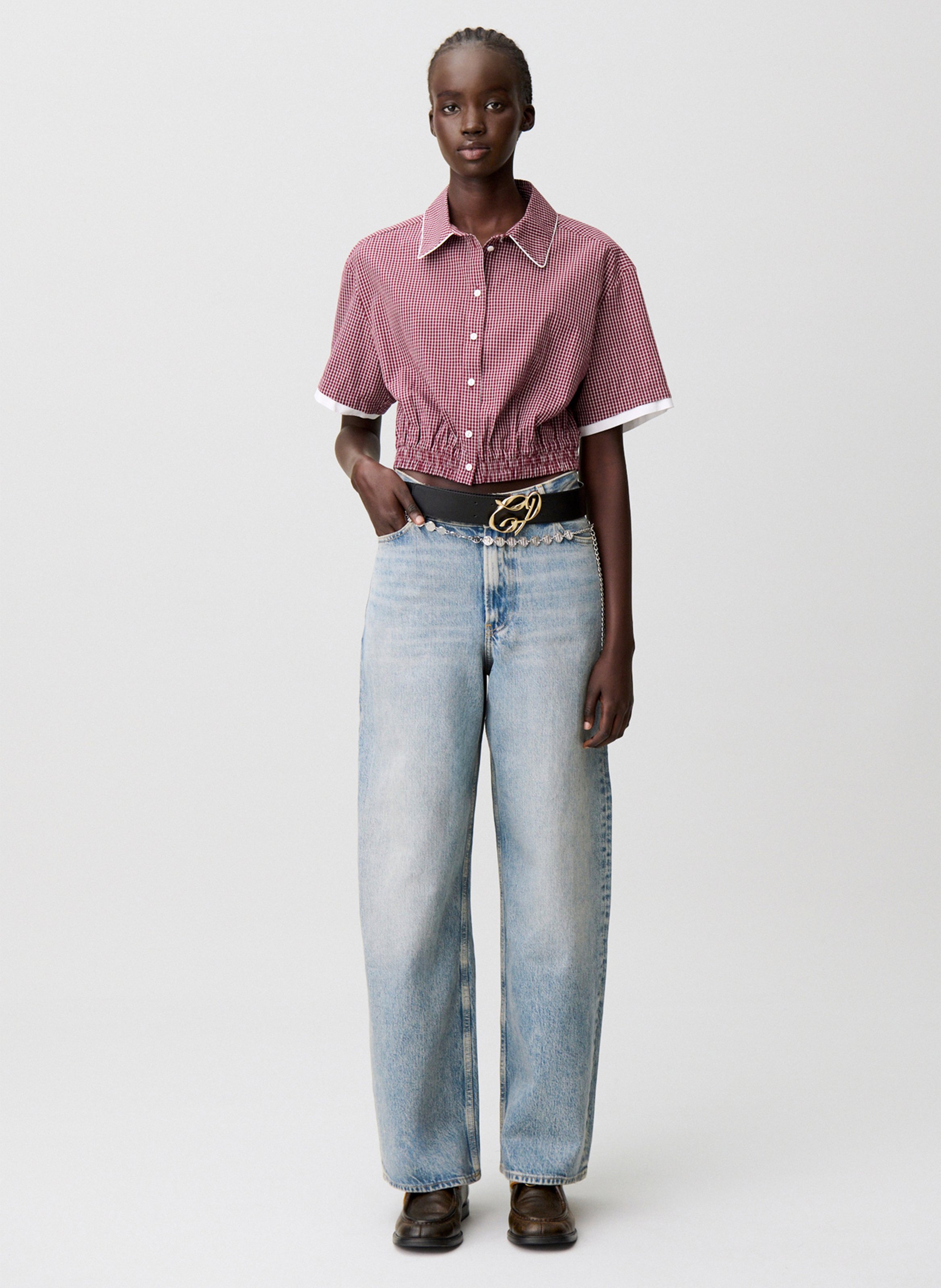 Jean évasé en coton CLAUDIE PIERLOT Bleu