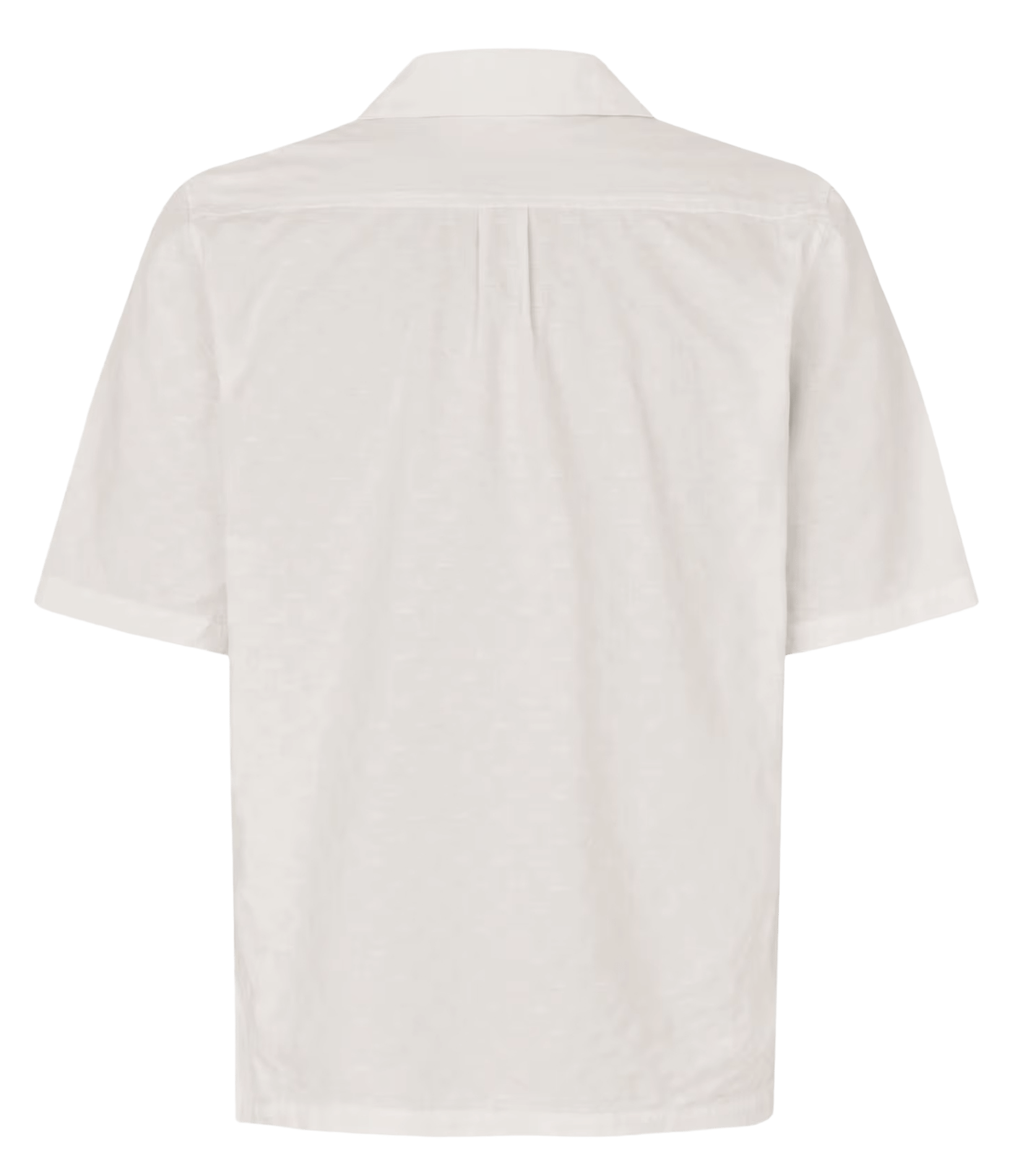 Rechte hemd met Cubaanse kraag van biologisch katoen SAMSOE SAMSOE Wit