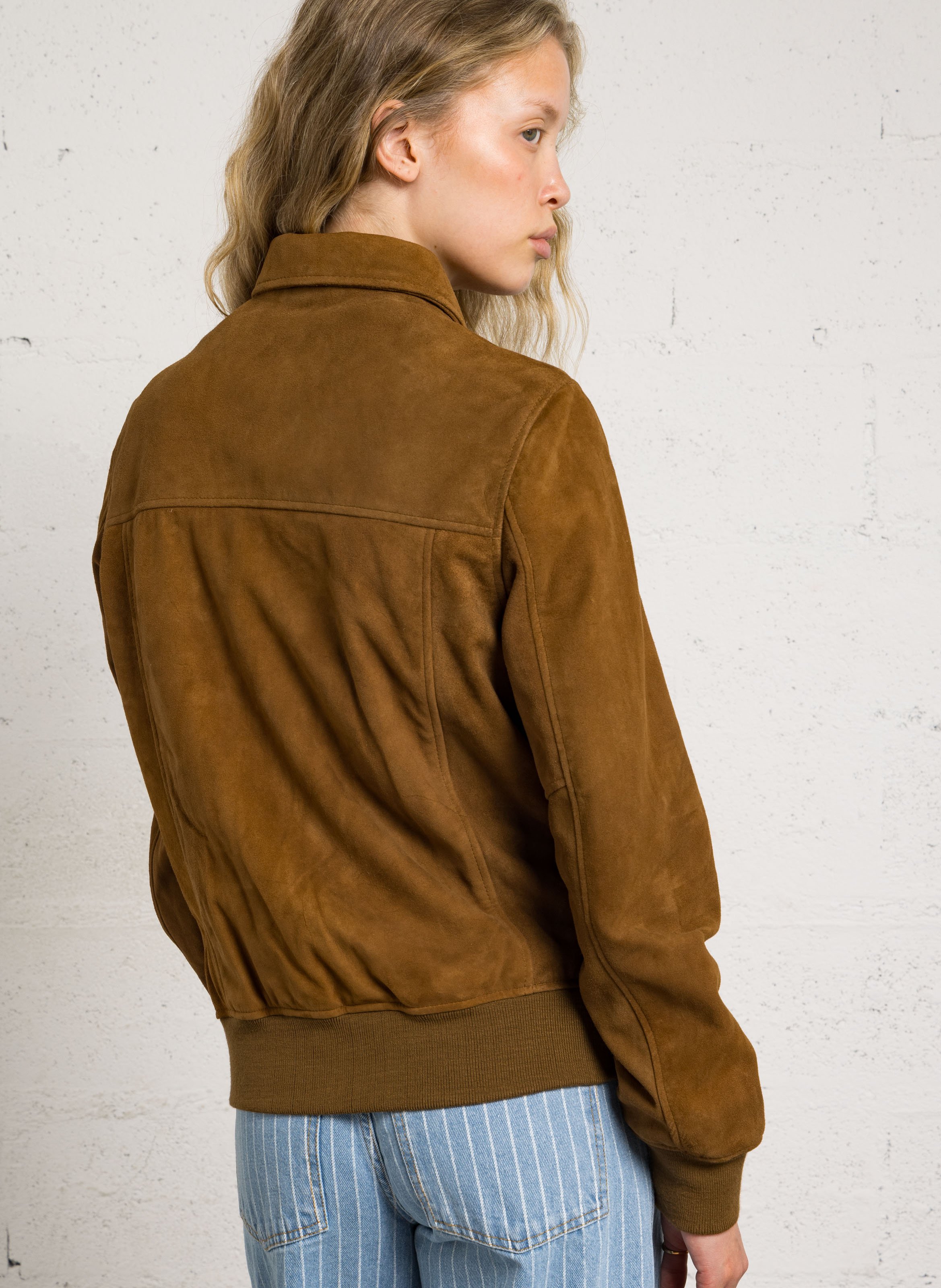 Gerade geschnittene Wildlederjacke mit Reißverschluss SCHOTT Rot