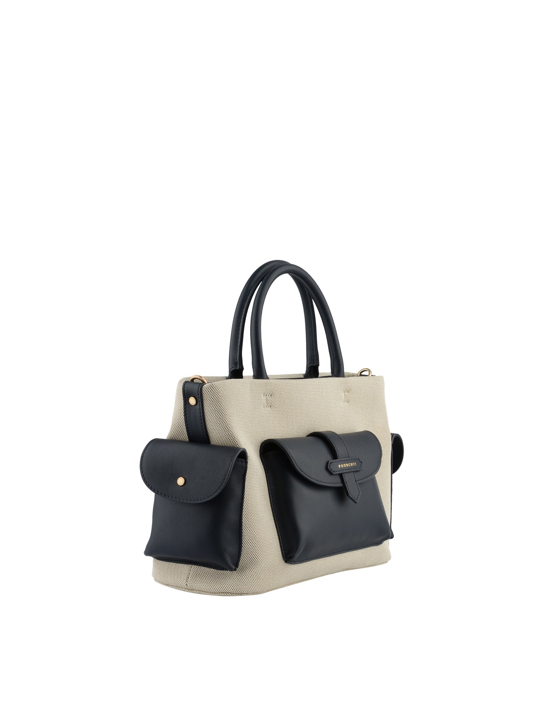 Calfskin leather handbag POURCHET Blue