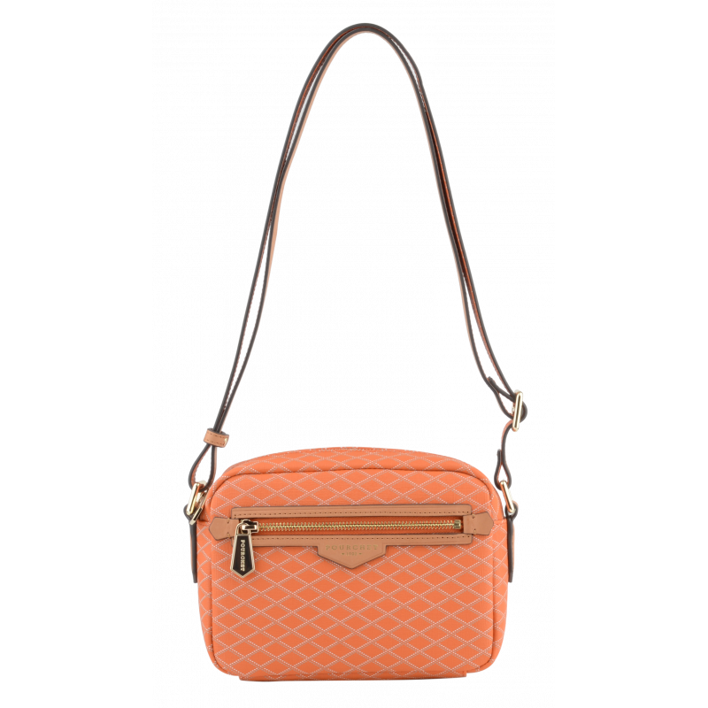 Leather bag POURCHET Orange