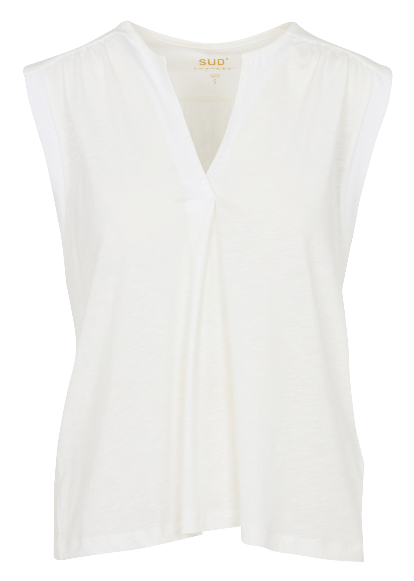 Tee-shirt ample col V en coton mélangé SUD EXPRESS