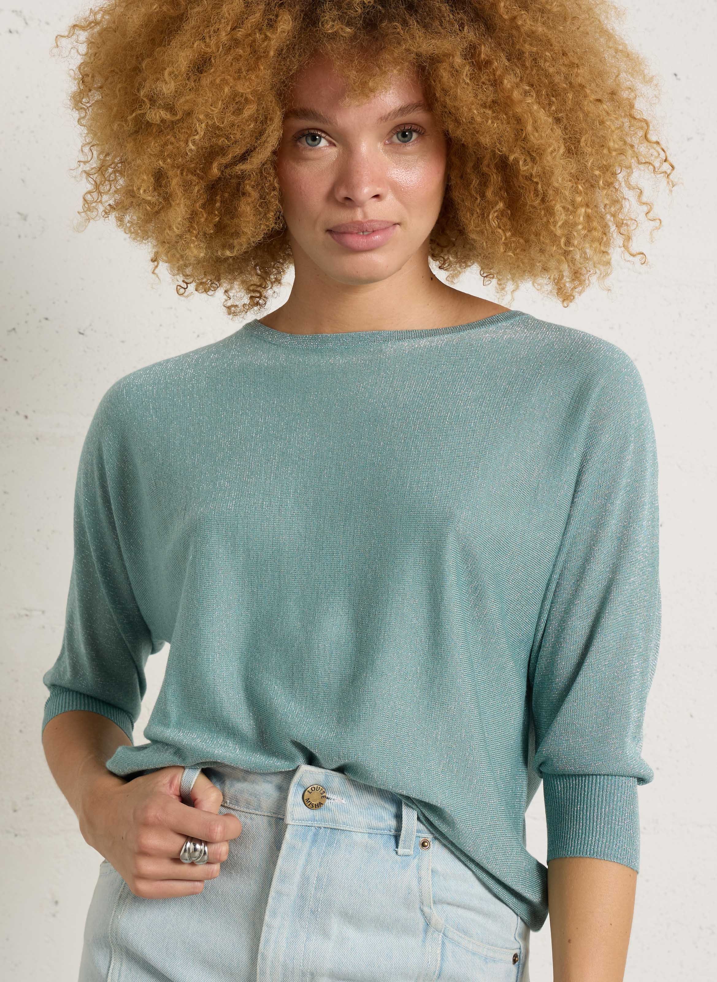 Pull fin pailleté manches 3/4 SUD EXPRESS