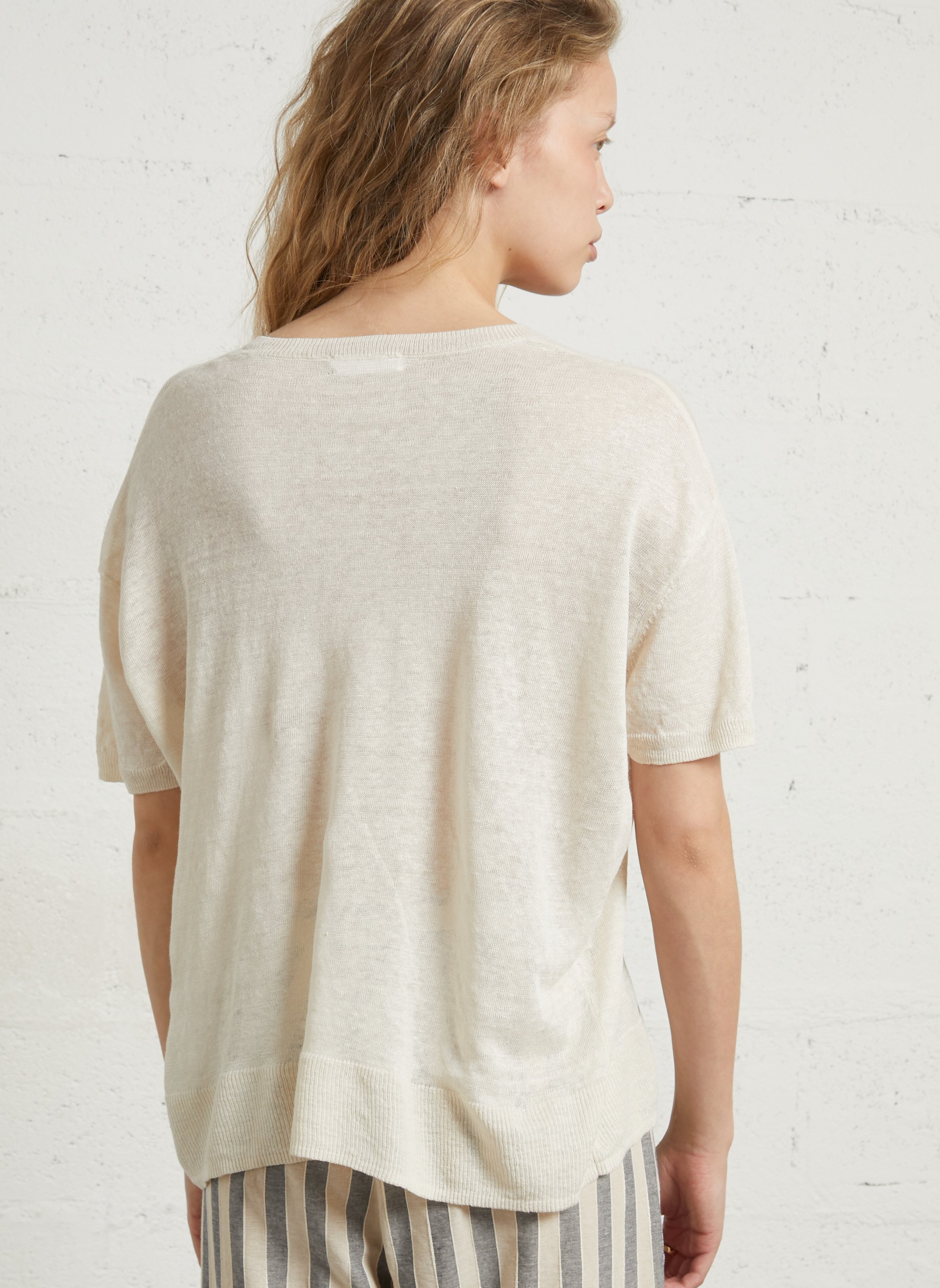Oversized linen sweater MAJESTIC FILATURES Beige