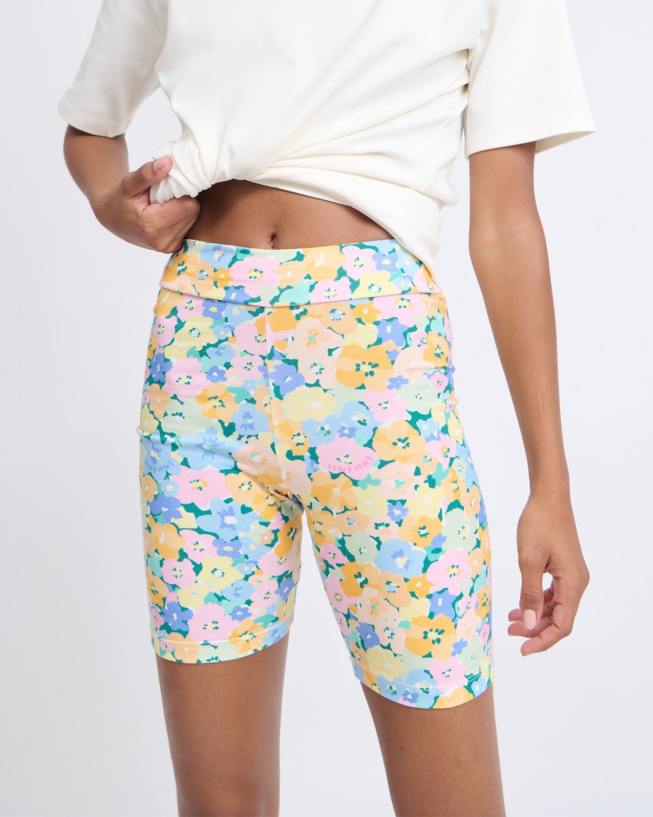 Organic cotton floral print cycling shorts EMOI EMOI Multicolored
