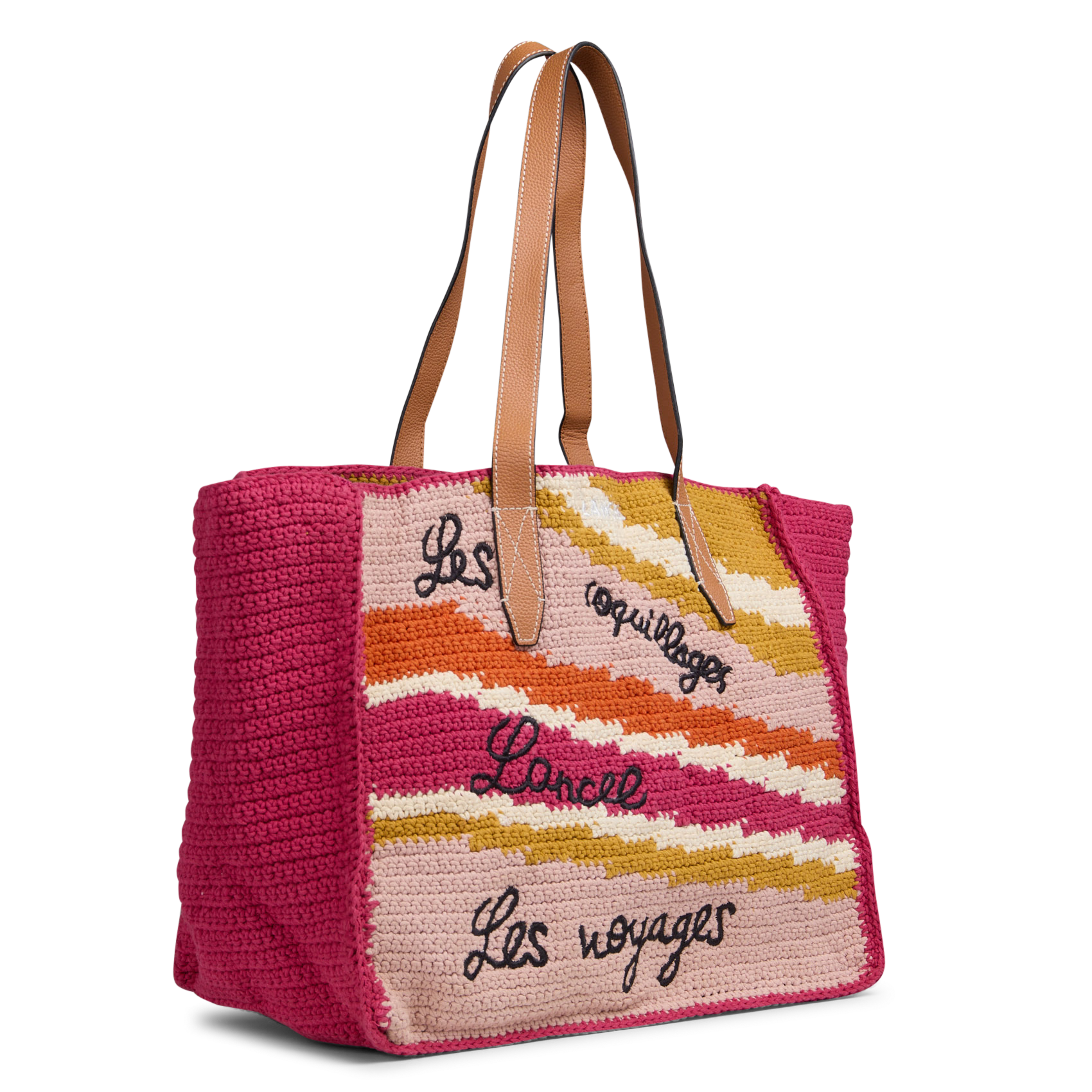 Sac porté épaule à motifs brodés LANCEL Multicolore