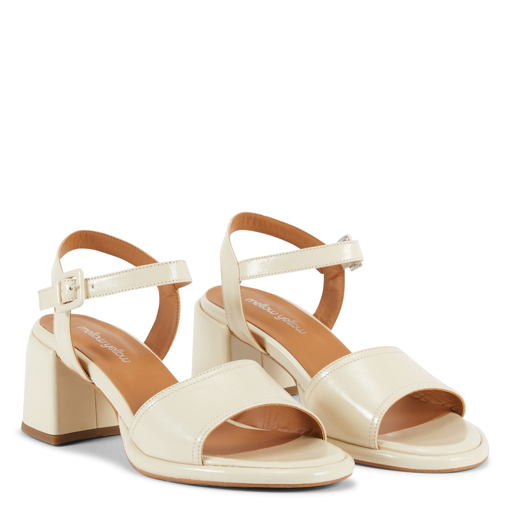 Sandales à talons vernies en cuir MELLOW YELLOW Beige