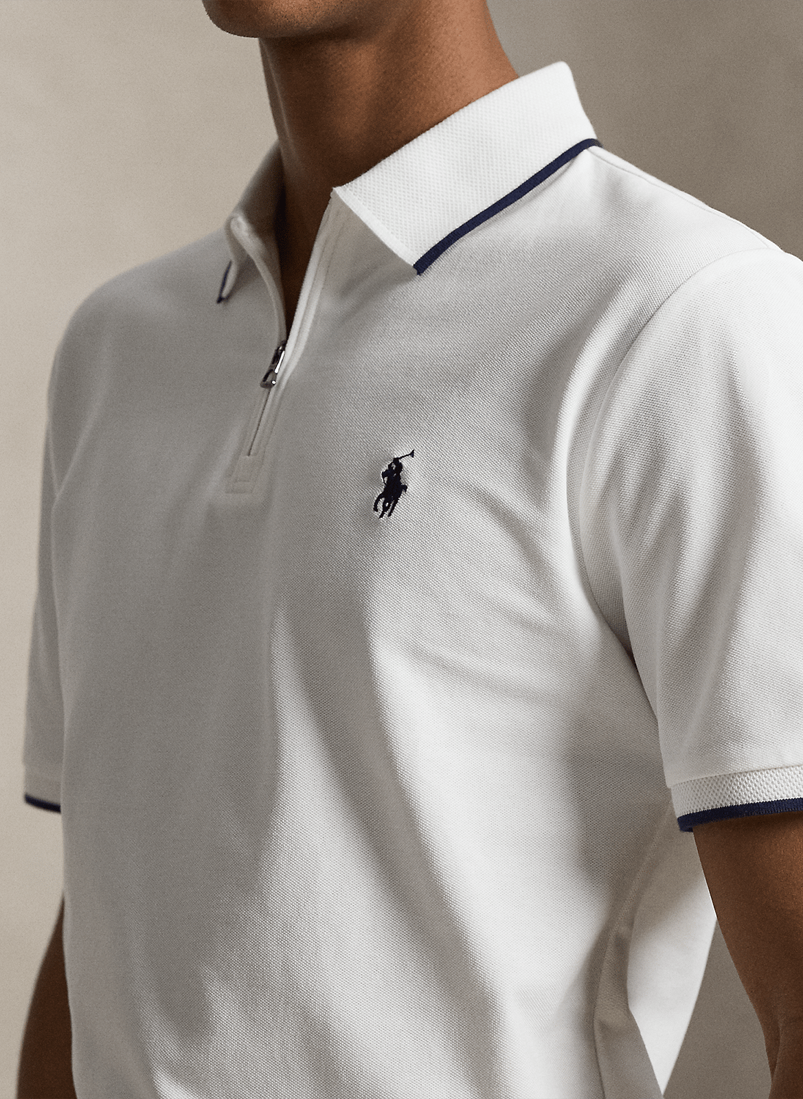 Straight cotton-blend polo shirt POLO RALPH LAUREN White