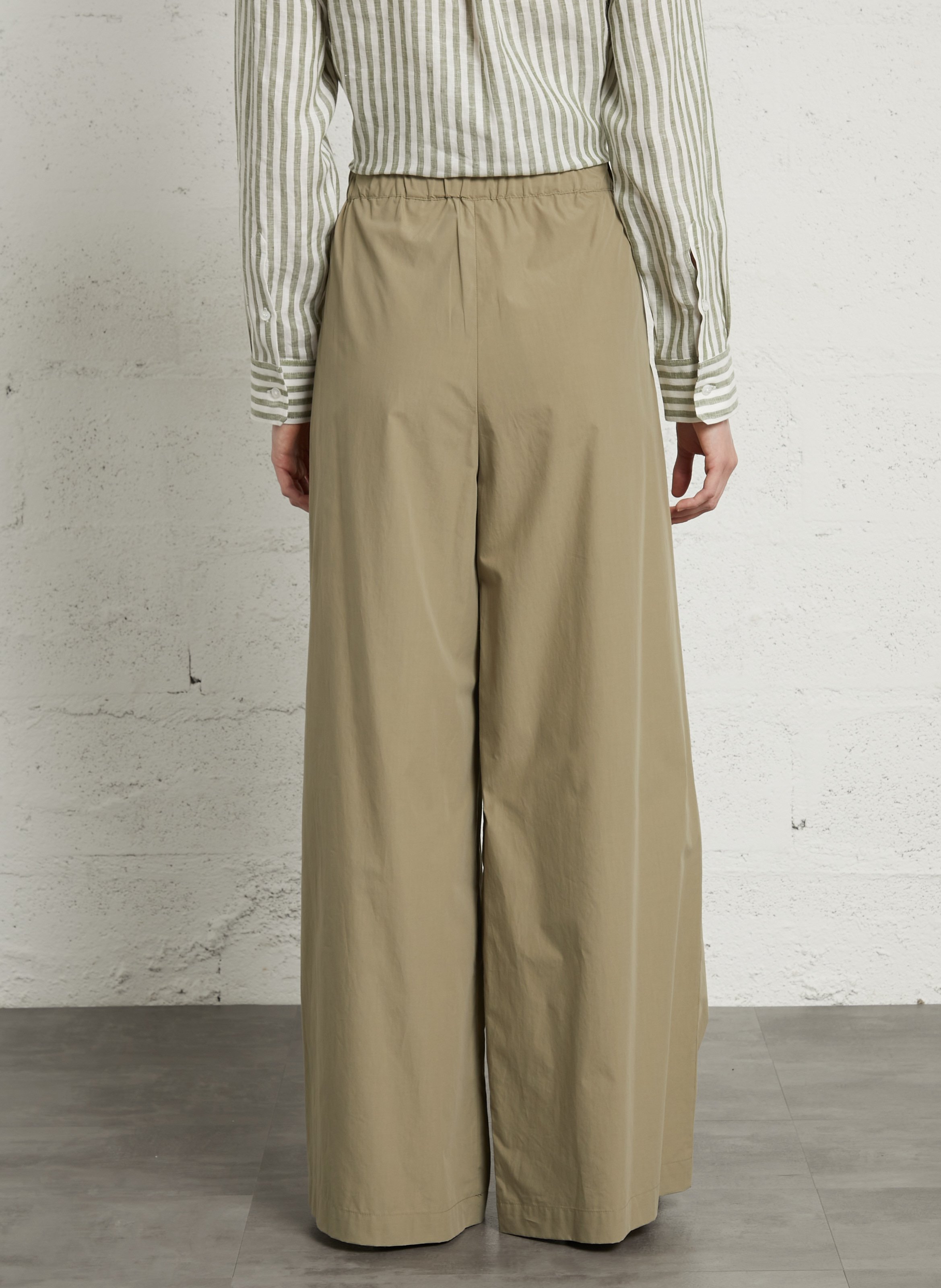 Pantalon large en coton MAX MARA WEEK END Vert