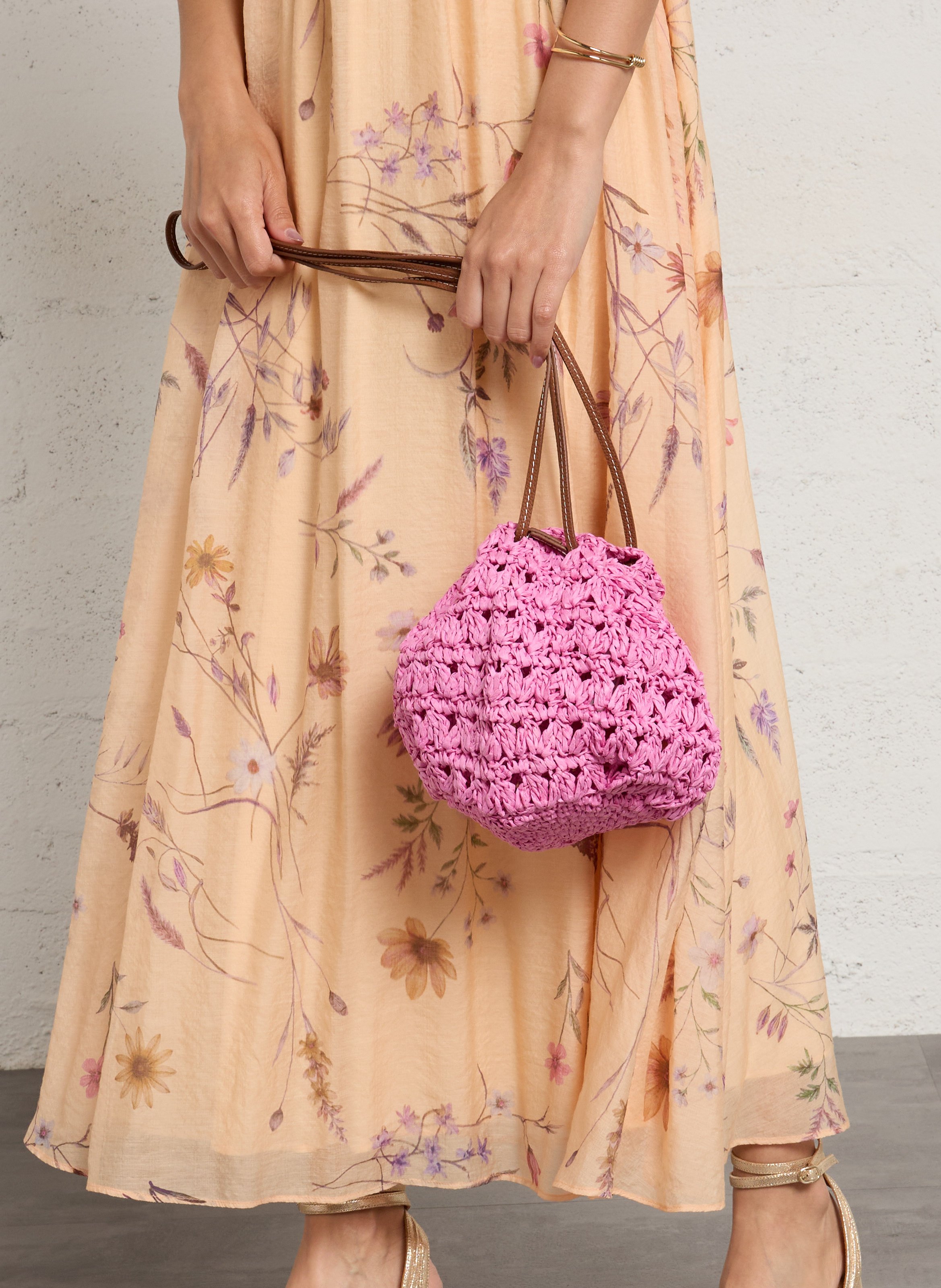 Petit sac en paille BECKSONDERGAARD Rose