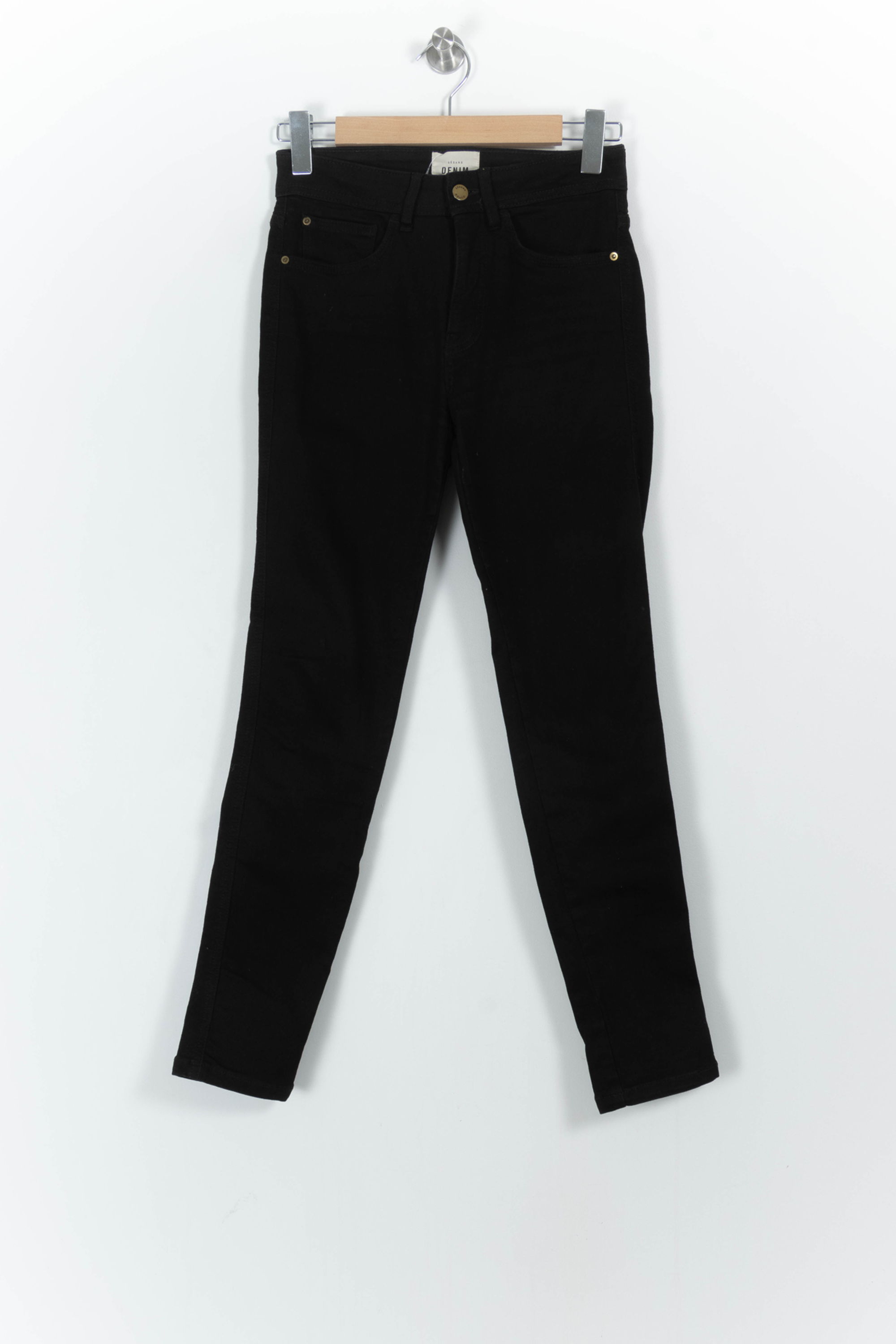Cropped slim jeans with studs SEZANE - Seconde main Black