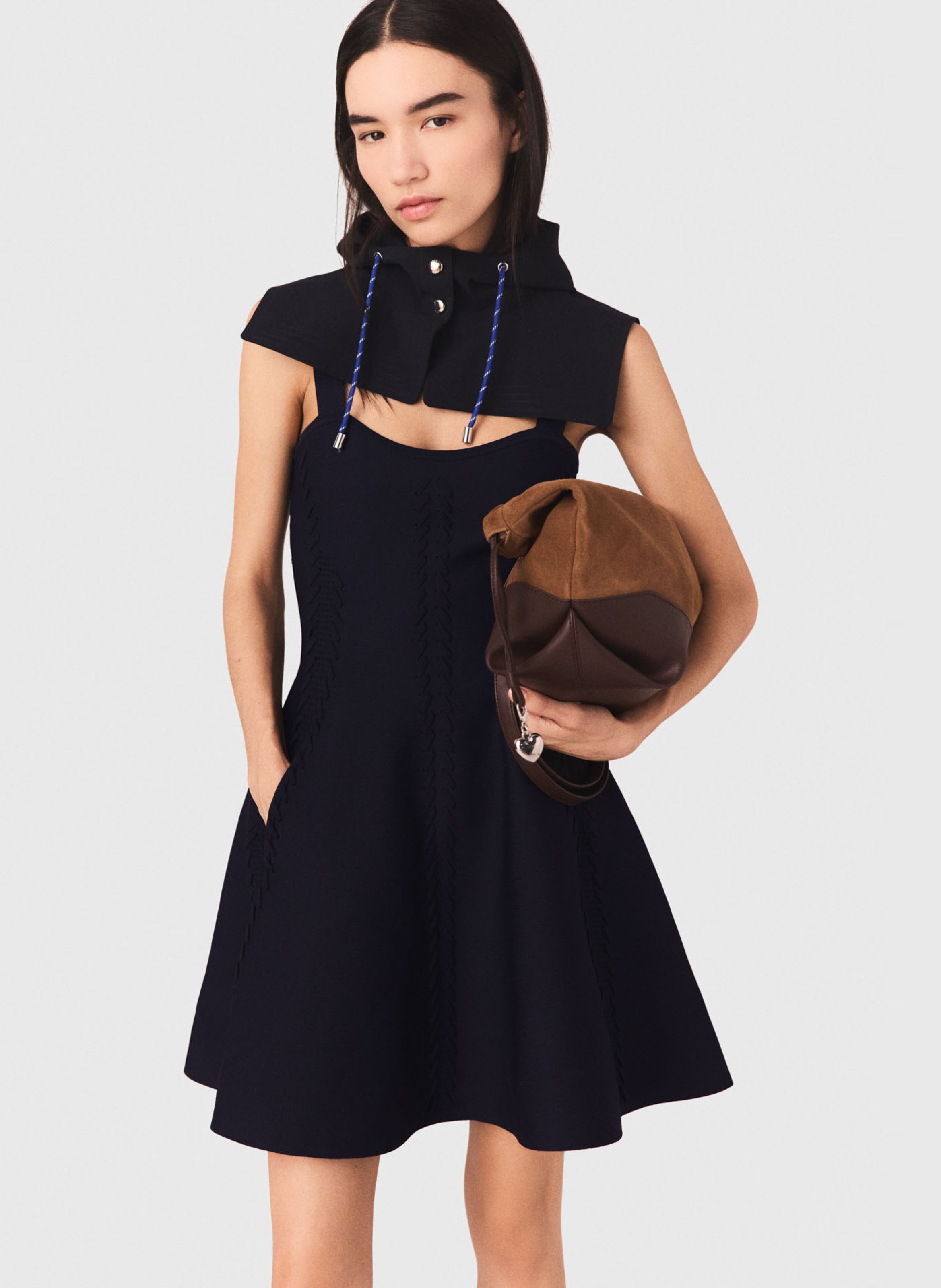 Korte jurk met schouderbandjes MAJE Blauw
