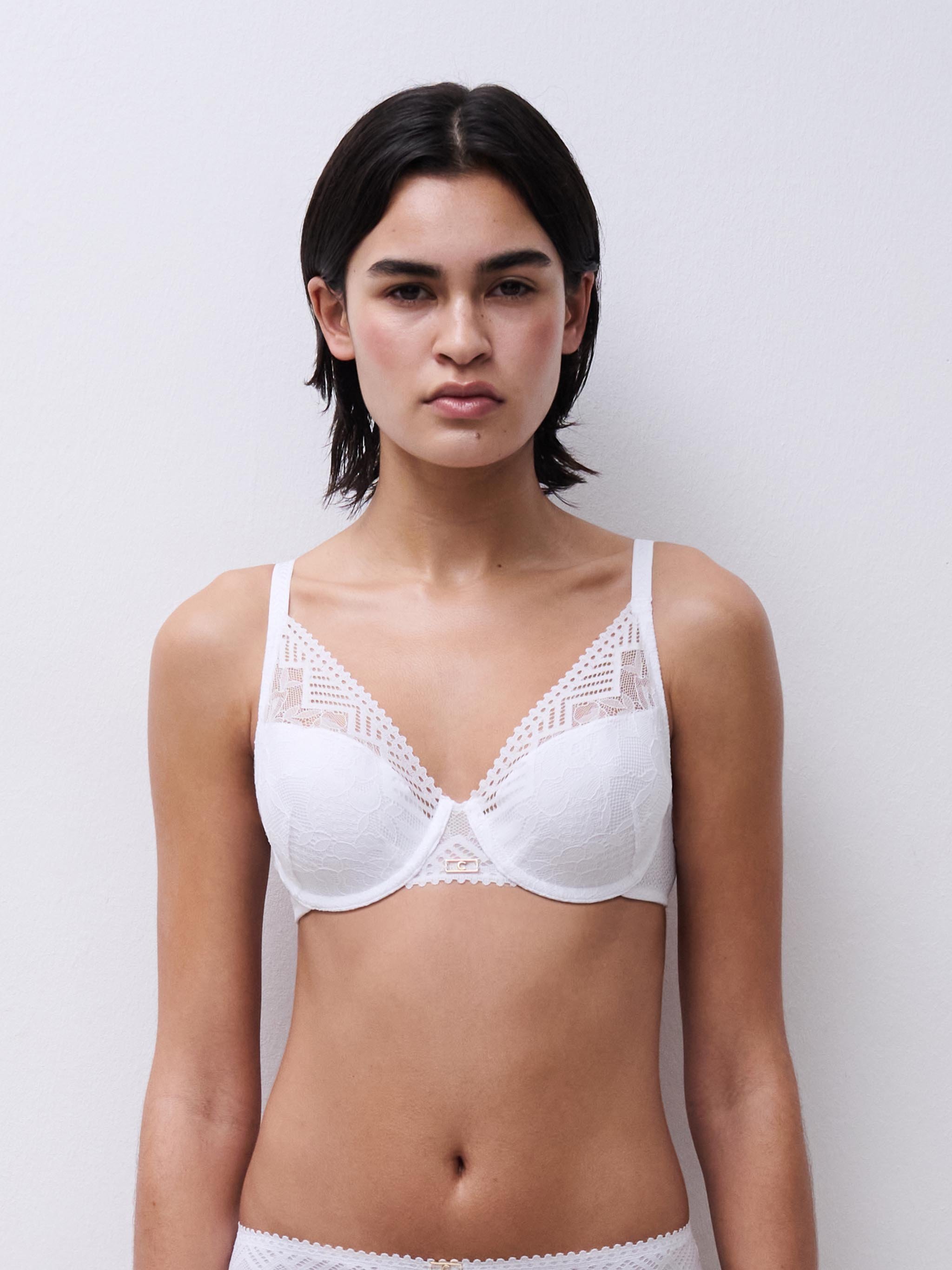 Plunging spacer bra CHANTELLE White