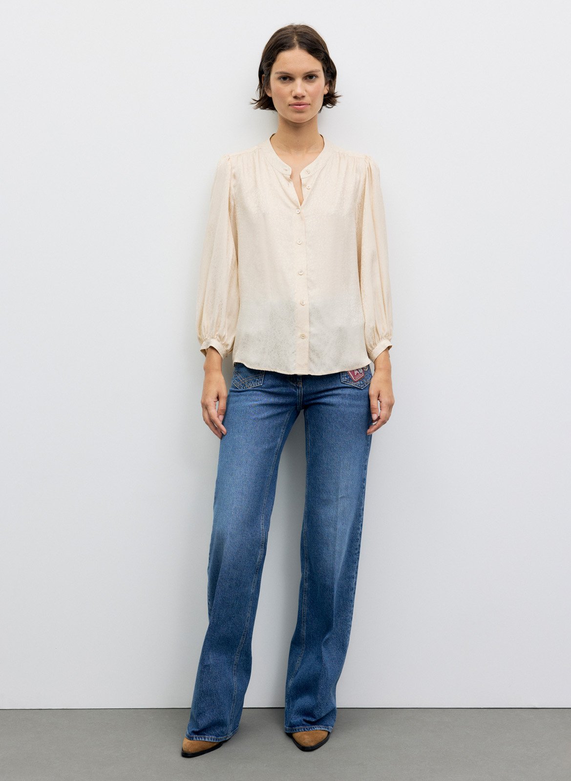 Fließende Bluse mit Jacquardmuster GERARD DAREL Beige