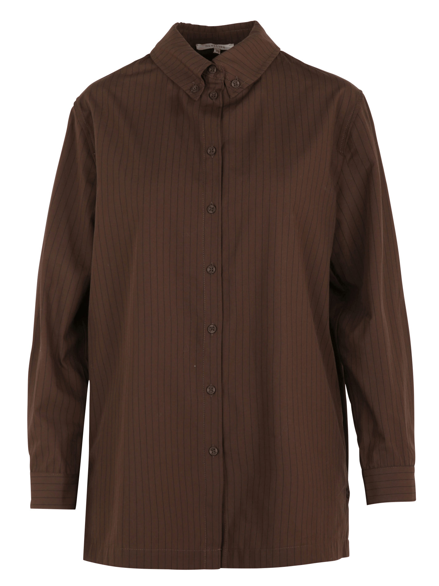 Long striped shirt in blended cotton HUMILITY Brown