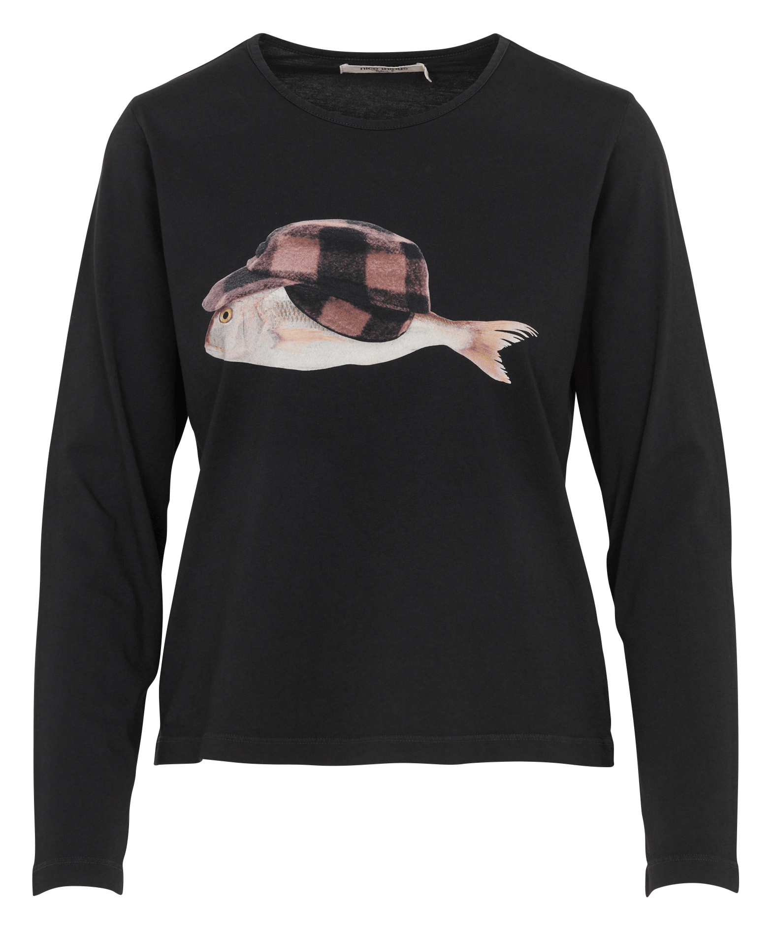 Lange mouwen T-shirt van katoen NICE THINGS Zwart