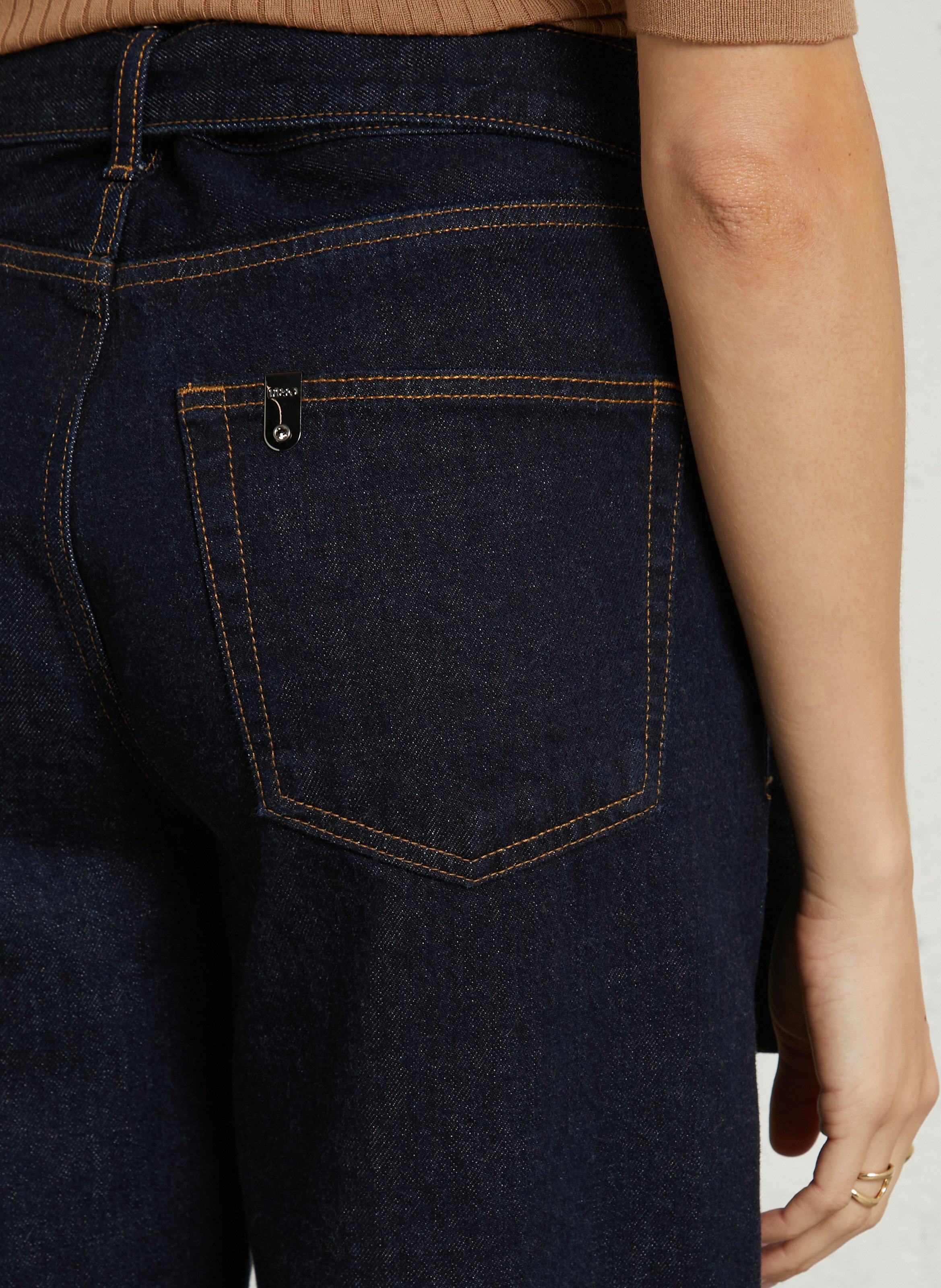 Wide-leg high-waisted cotton jeans LIU JO Blue