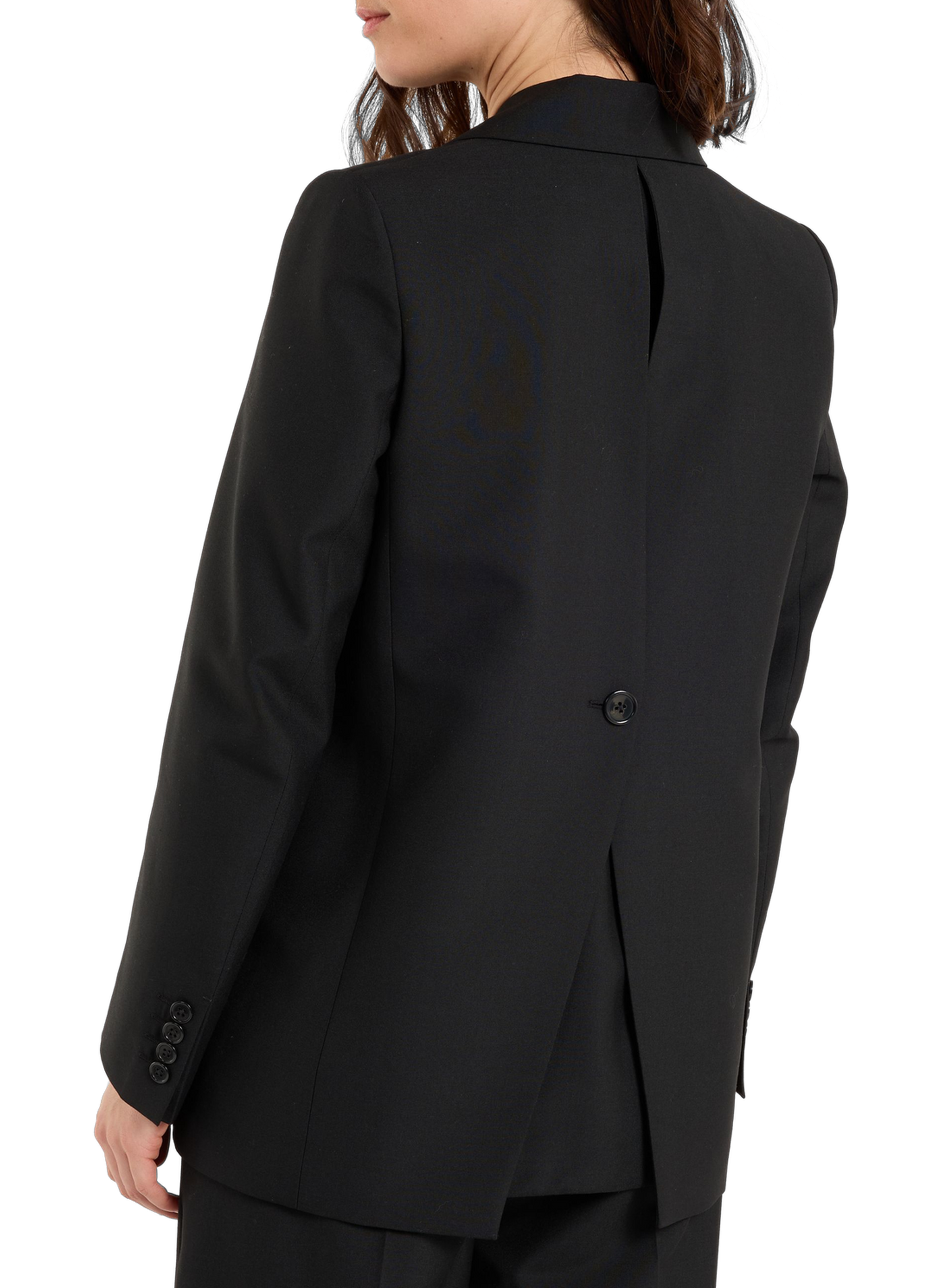 Tailored blazer jacket in mixed wool blend SAISON 1865 Black