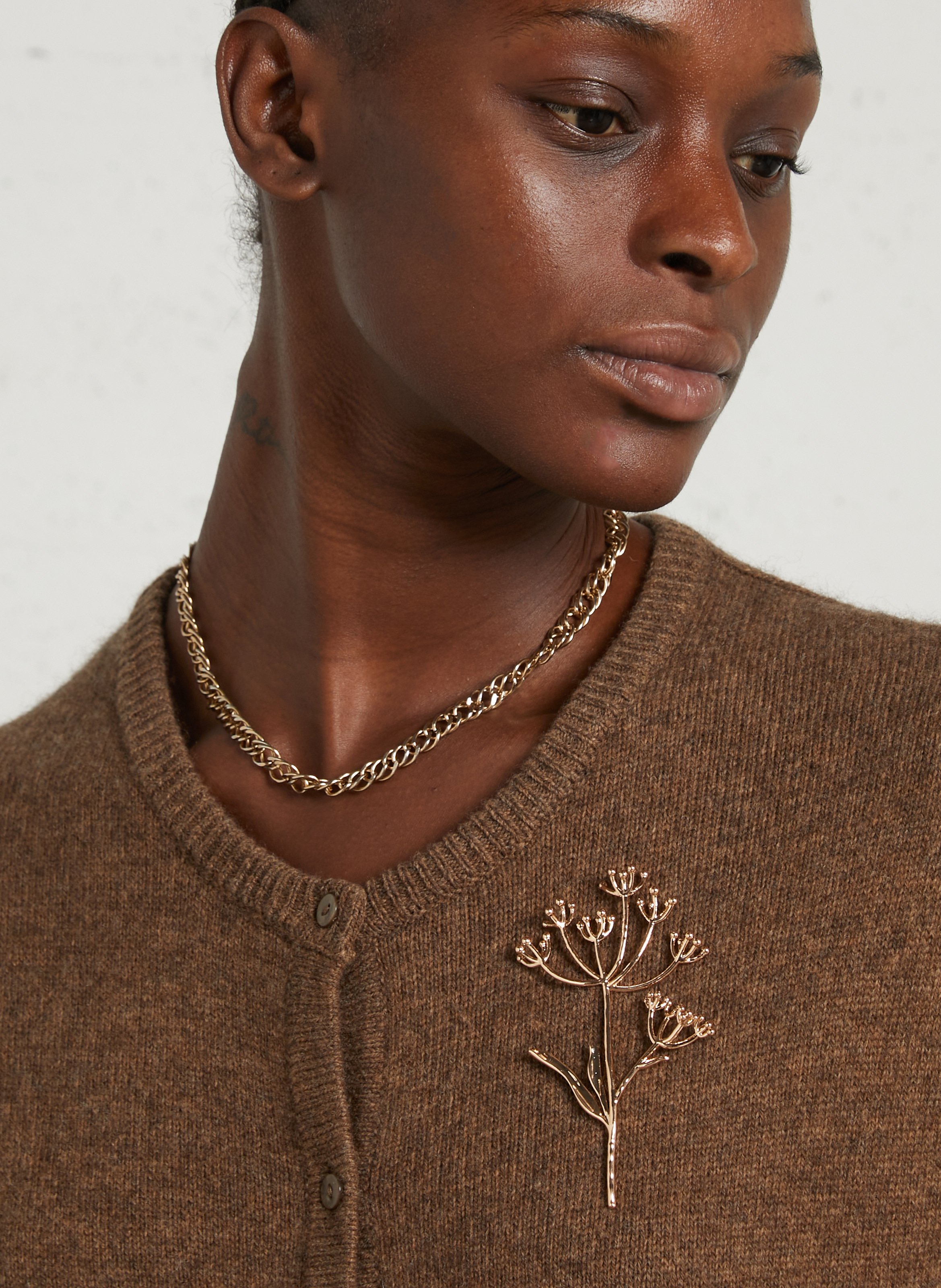Wired brooch DES PETITS HAUTS Golden