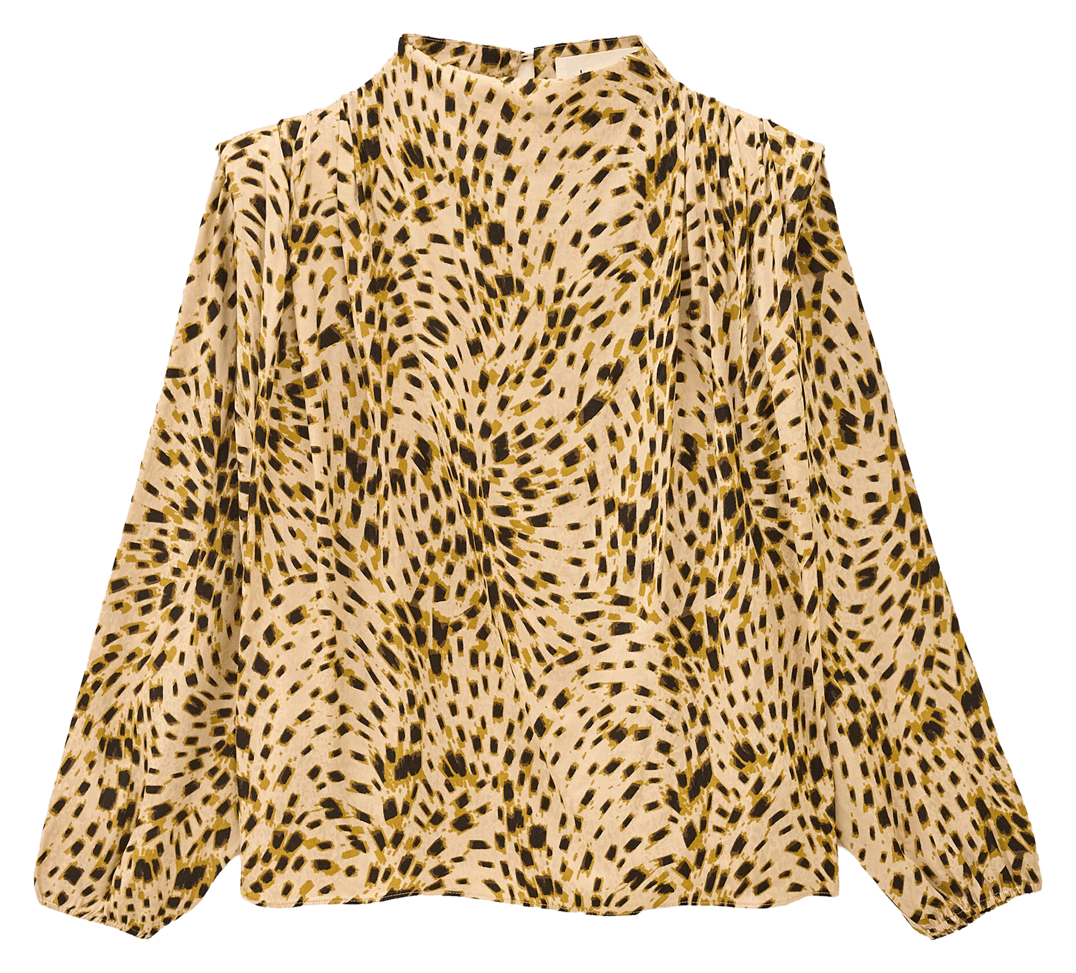 Gedrukte blouse met opstaande kraag BA&SH Beige