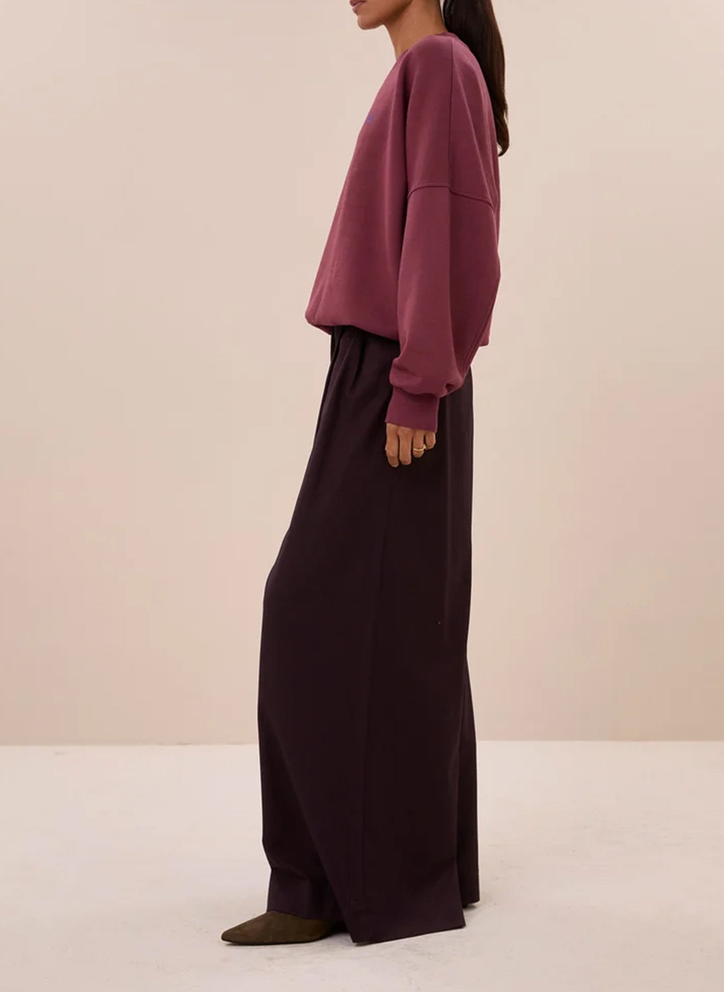 Sweat ample col rond uni BY BAR Rouge