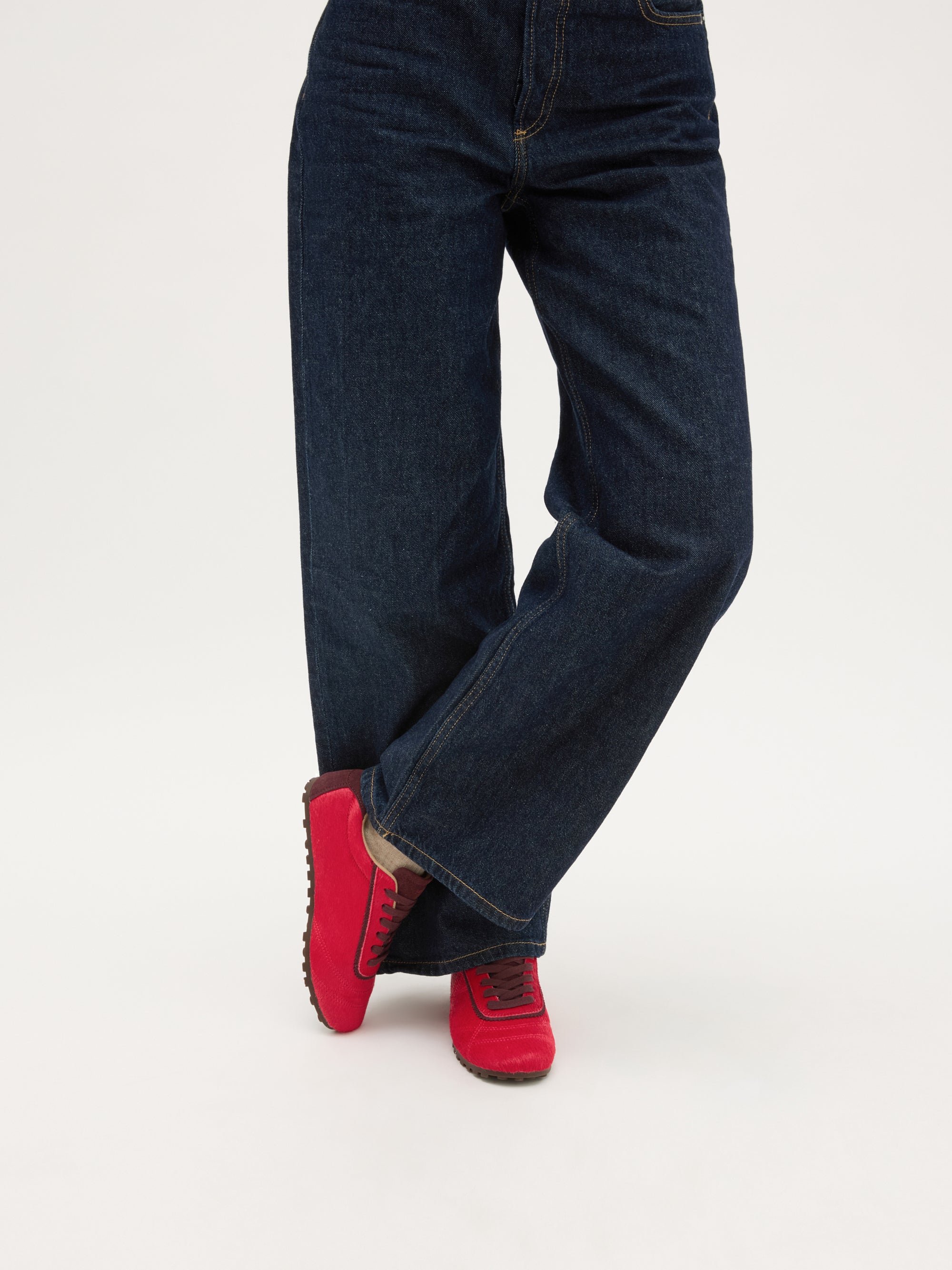 Sneakers with monogram sewn on a thin grooved sole VANESSA WU Red