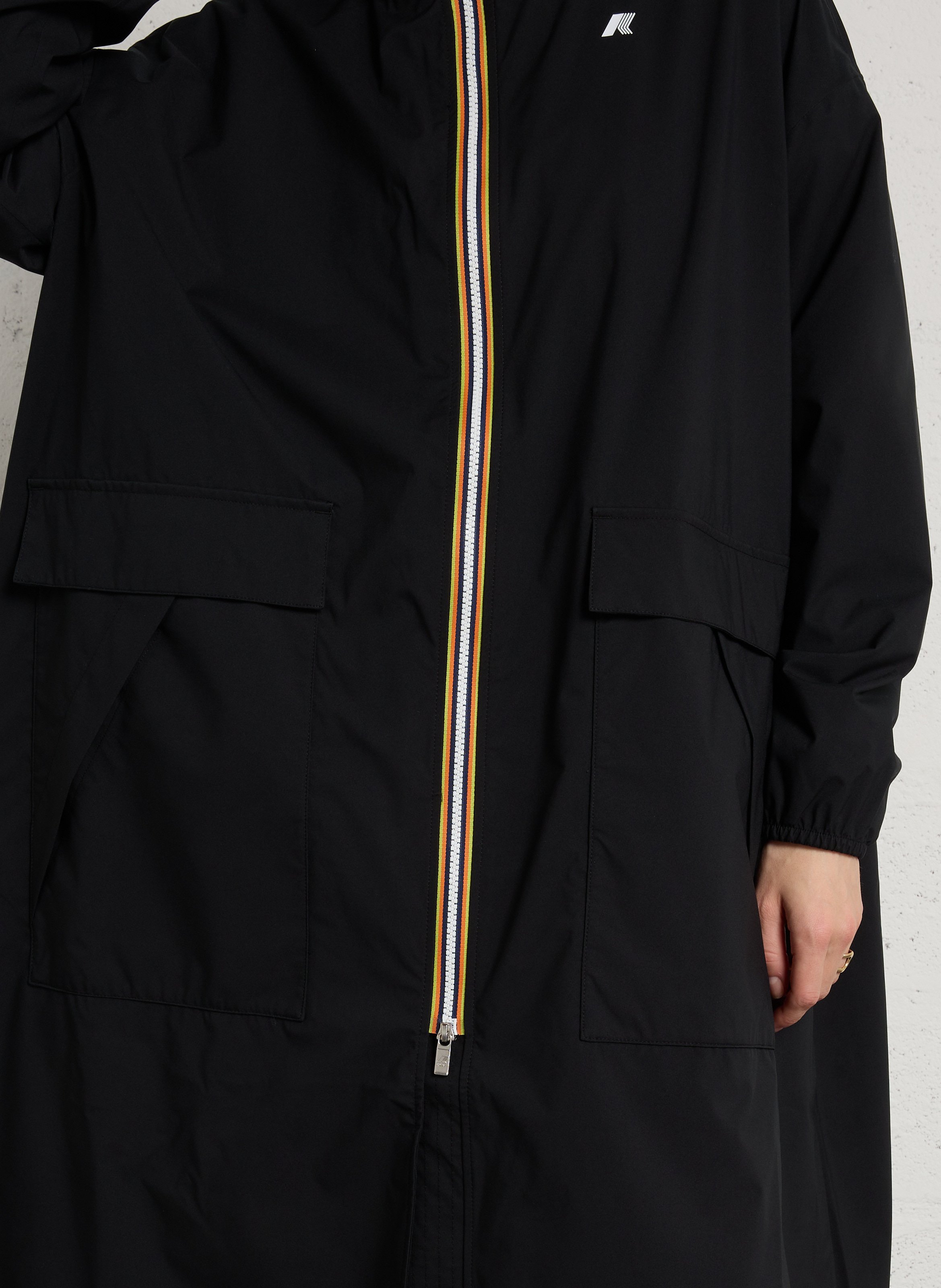 Langer Oversize-Parka mit Kapuze K-WAY Schwarz