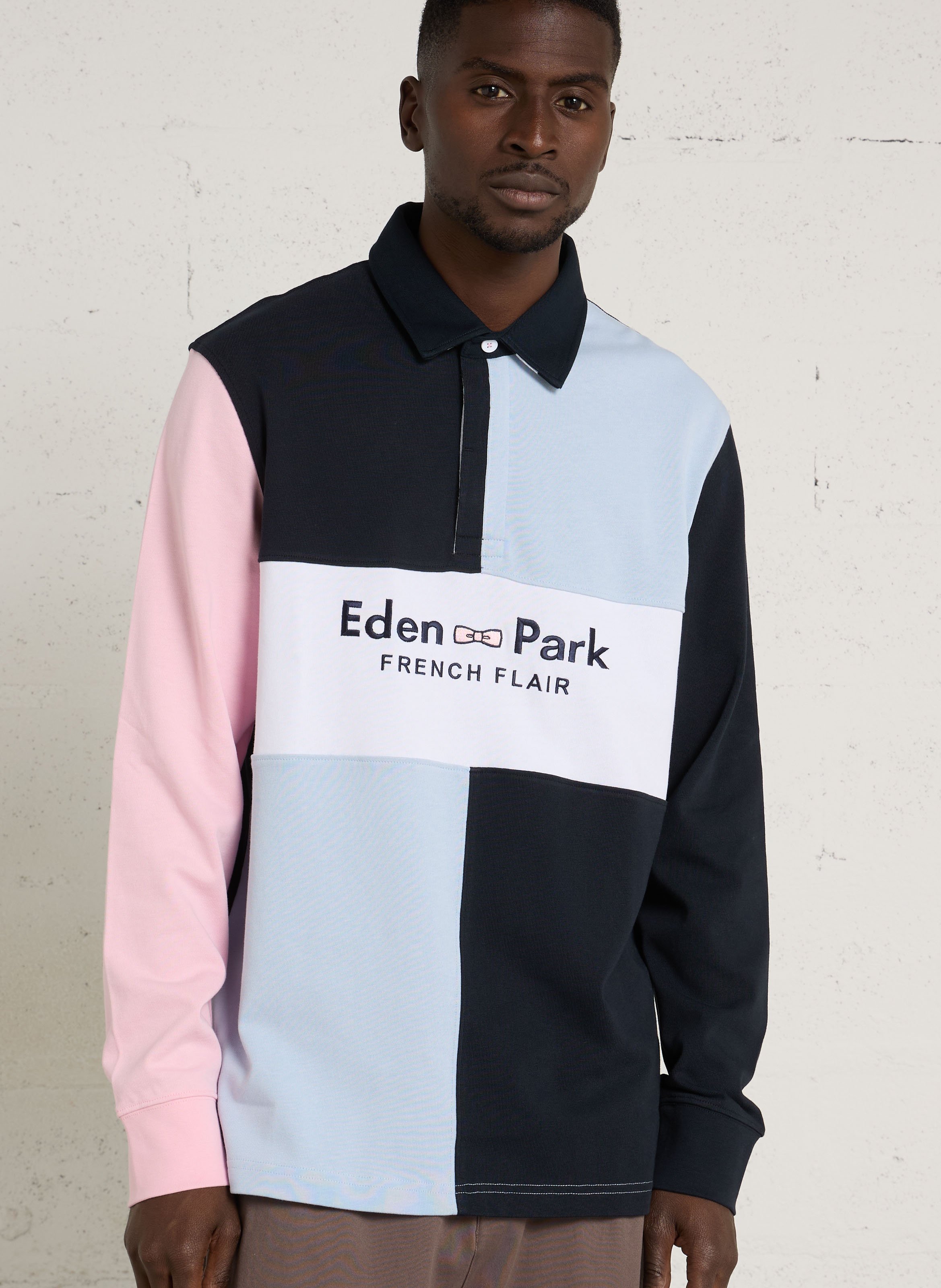 Baumwoll-Polo mit langen Ärmeln EDEN PARK Blau