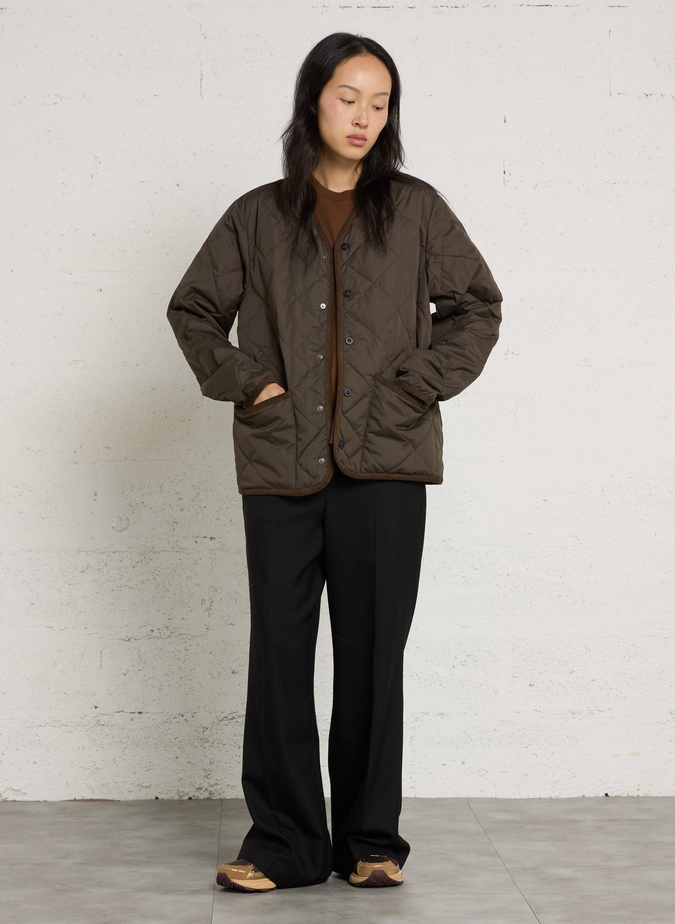 Veste droite matelassée  TAION Vert