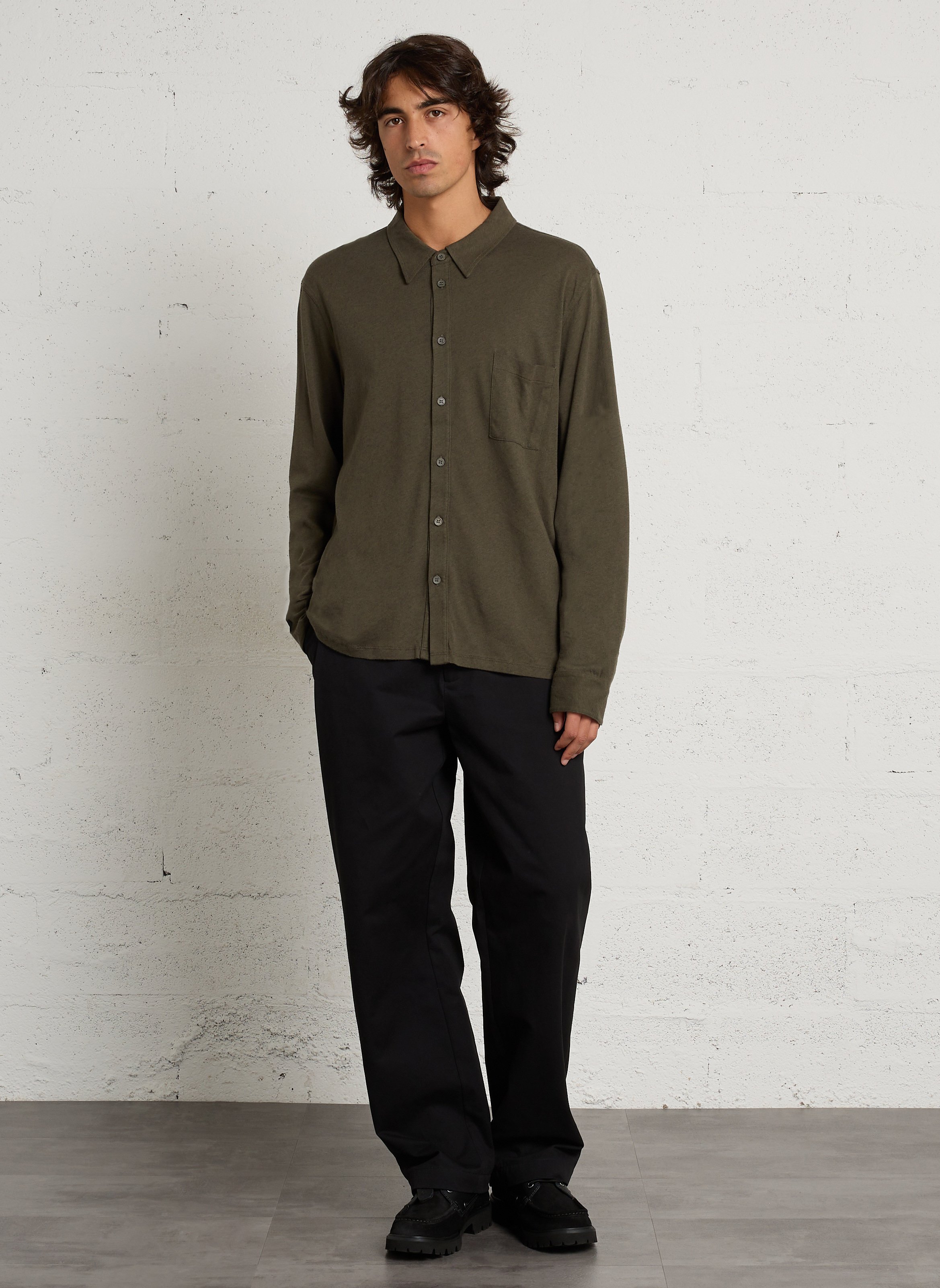 Pantalon droit en coton MINIMUM Noir