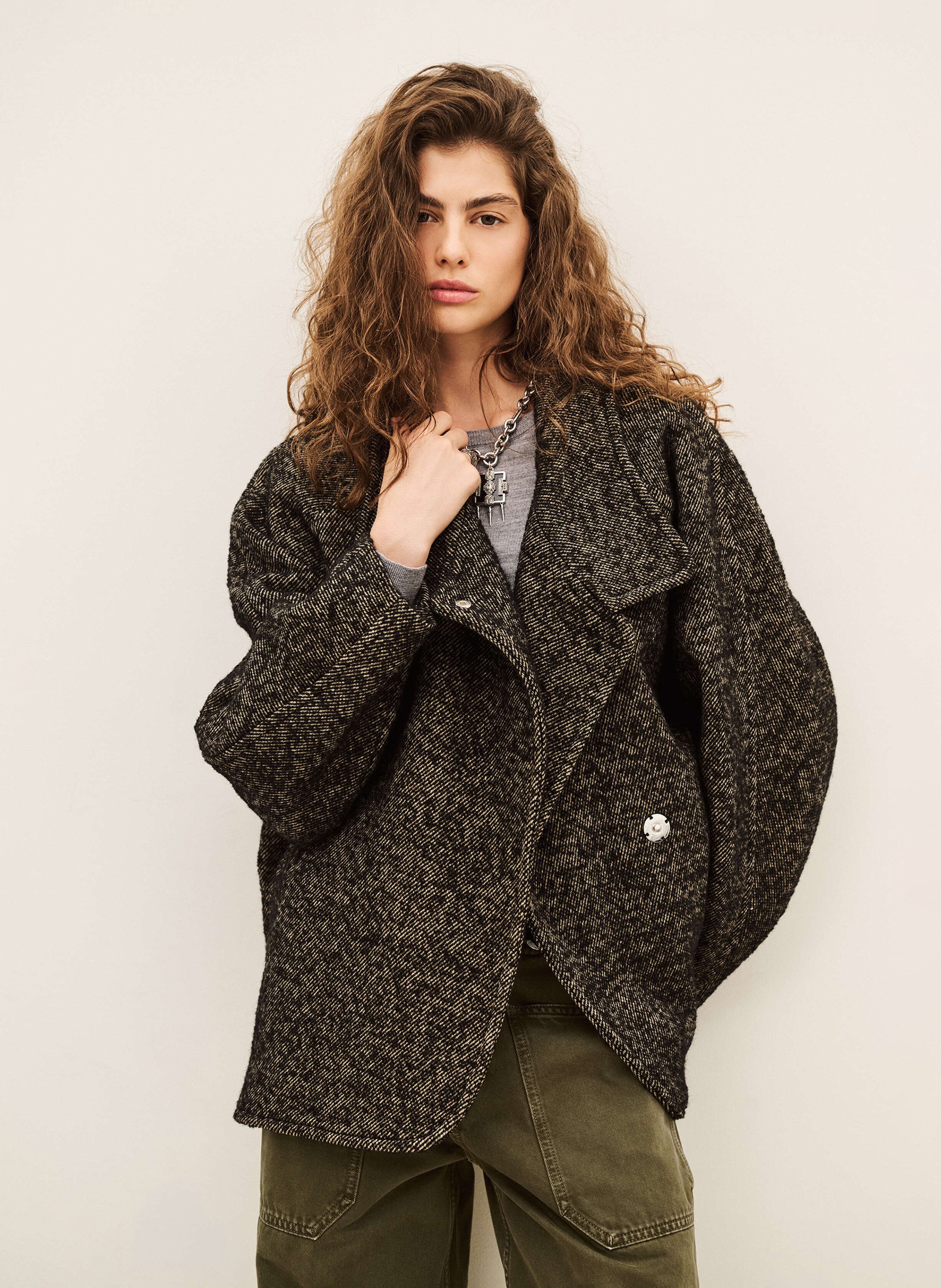 Manteau ample col montant  BA&SH Noir